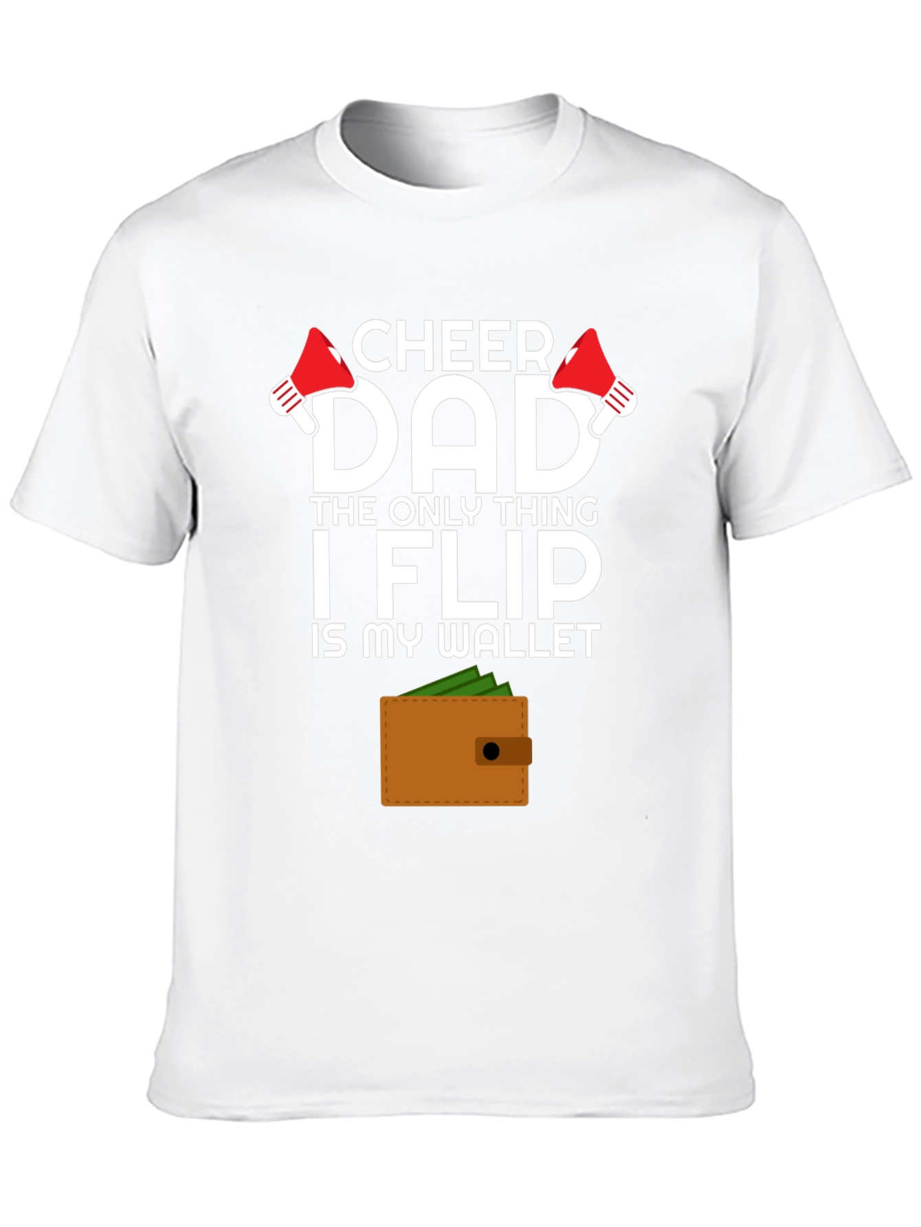 Cheer Dad Wallet Flip T-Shirt - Funny Cheerleading Dad Tee