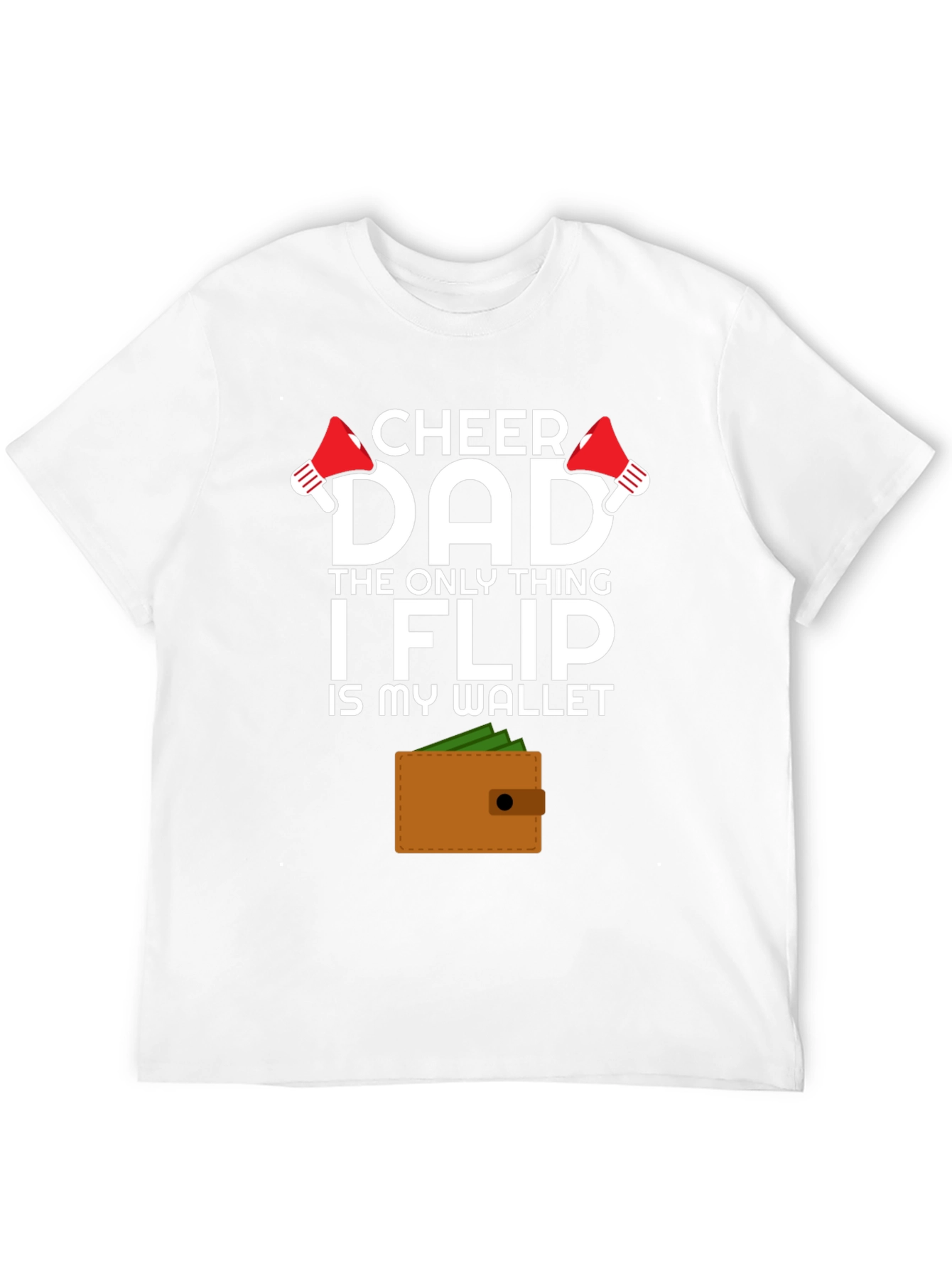Cheer Dad Wallet Flip T-Shirt - Funny Cheerleading Dad Tee