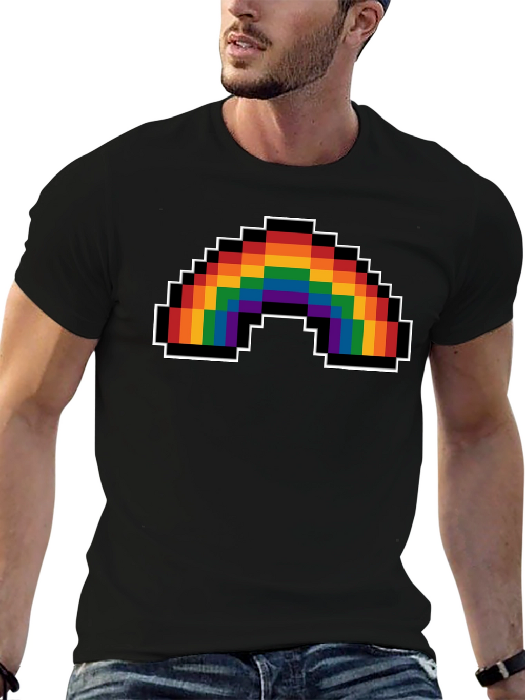 Pixel Rainbow Graphic T-Shirt - Pride Apparel