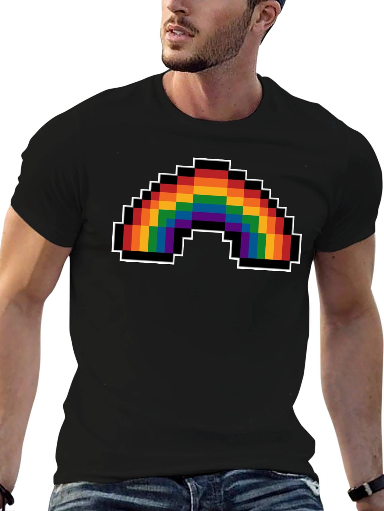Pixel Rainbow Graphic T-Shirt - Pride Apparel