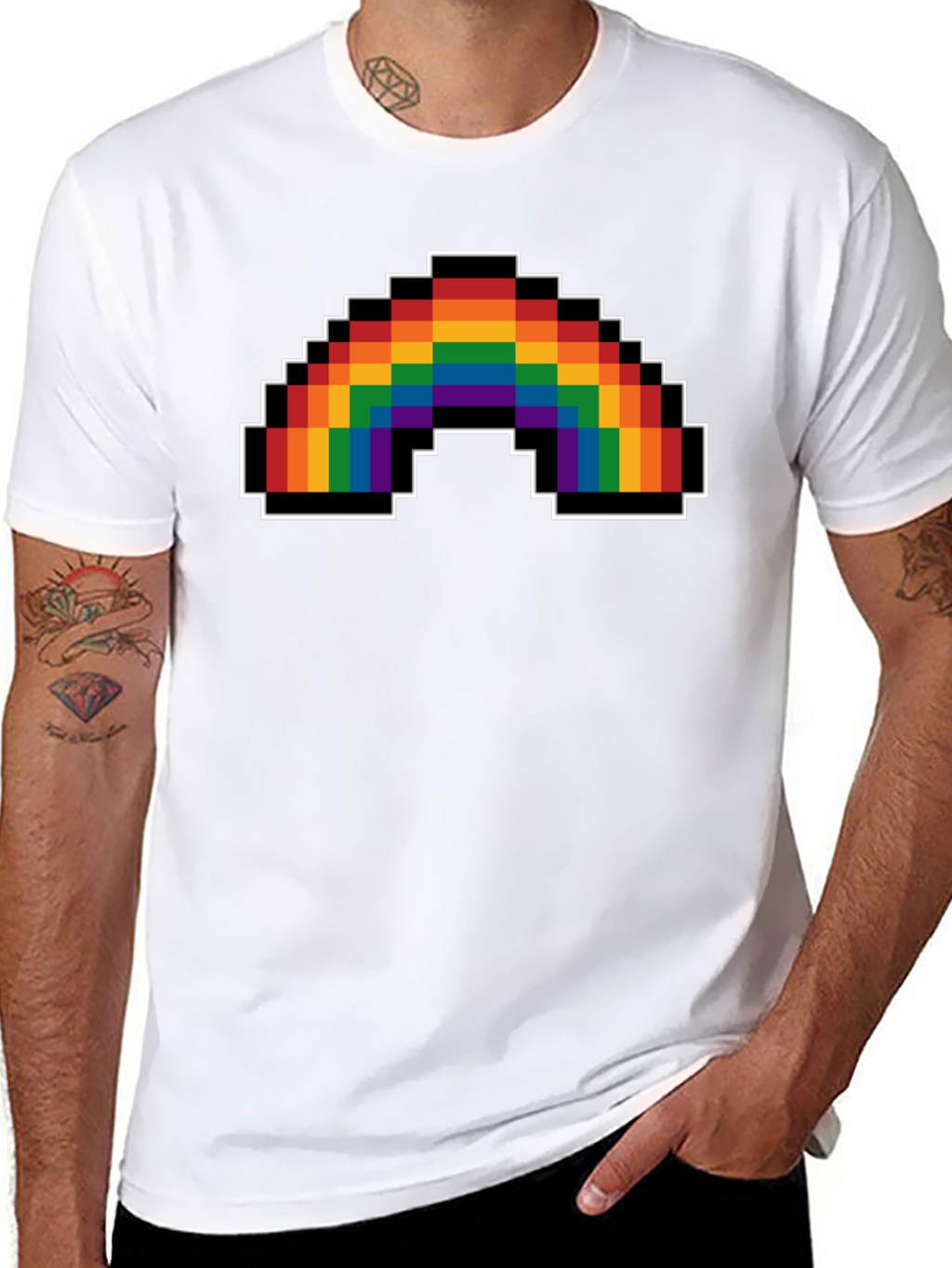 Pixel Rainbow Graphic T-Shirt - Pride Apparel