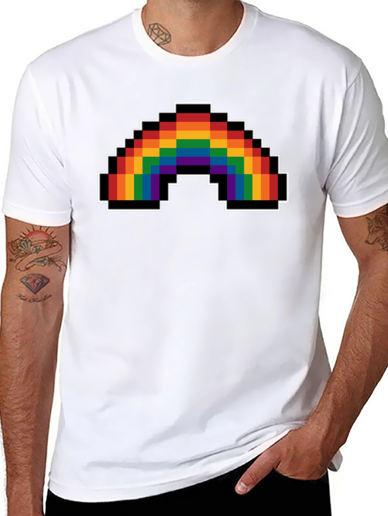 Pixel Rainbow Graphic T-Shirt - Pride Apparel
