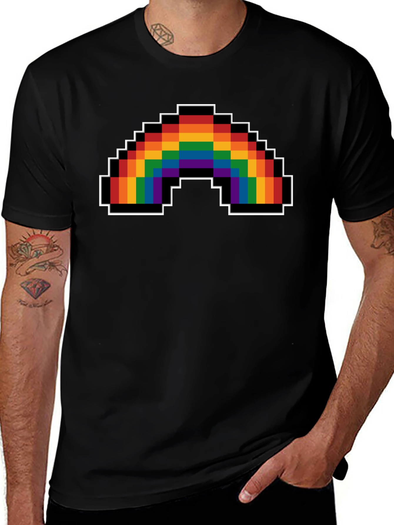 Pixel Rainbow Graphic T-Shirt - Pride Apparel