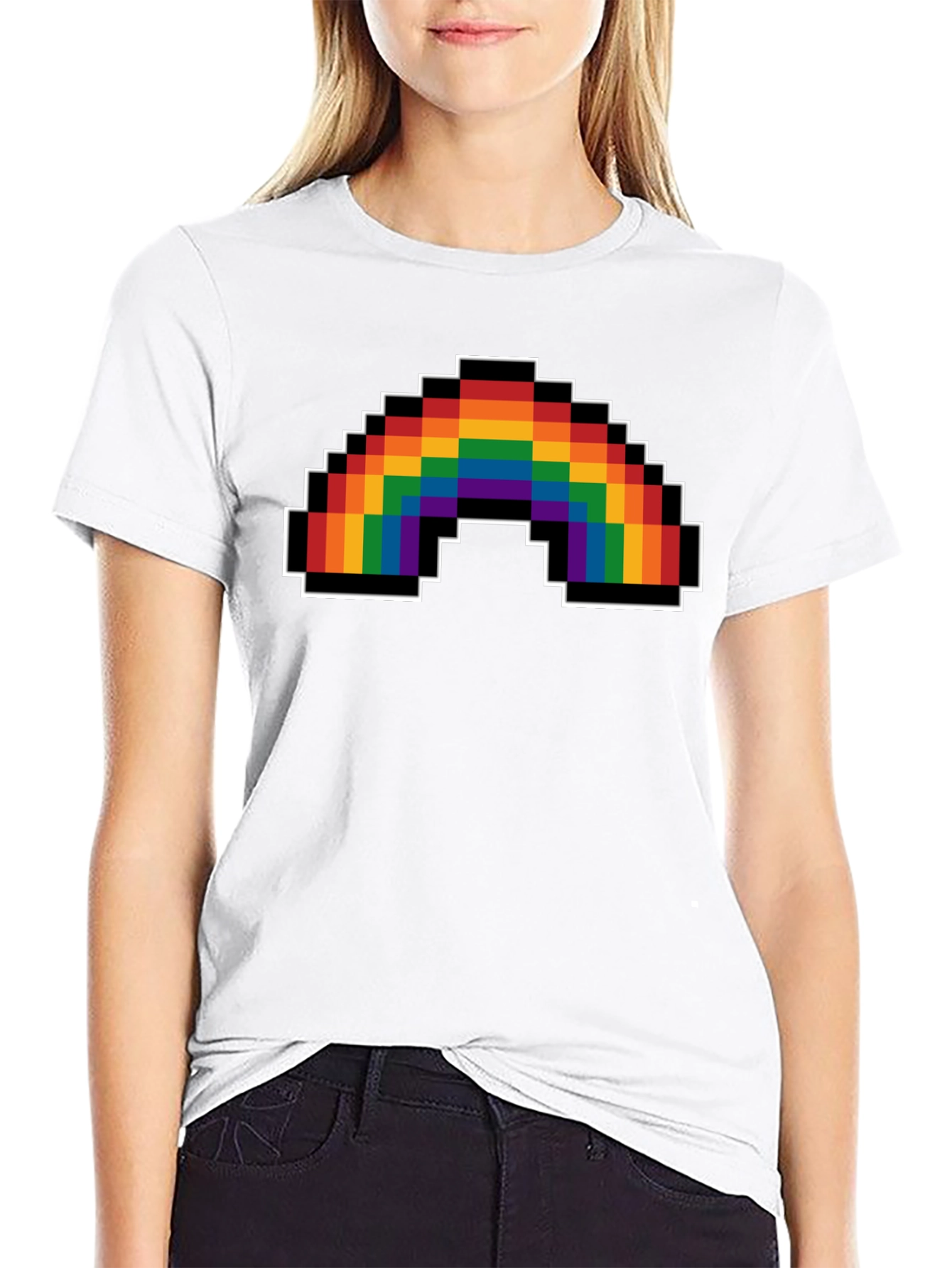 Pixel Rainbow Graphic T-Shirt - Pride Apparel