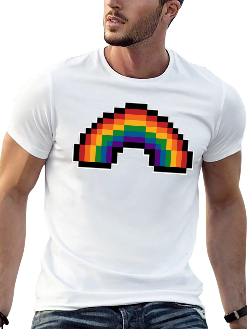 Pixel Rainbow Graphic T-Shirt - Pride Apparel