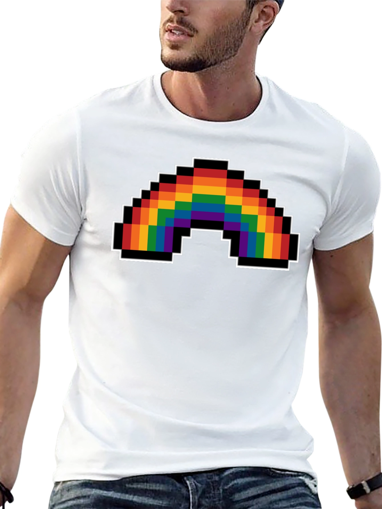 Pixel Rainbow Graphic T-Shirt - Pride Apparel