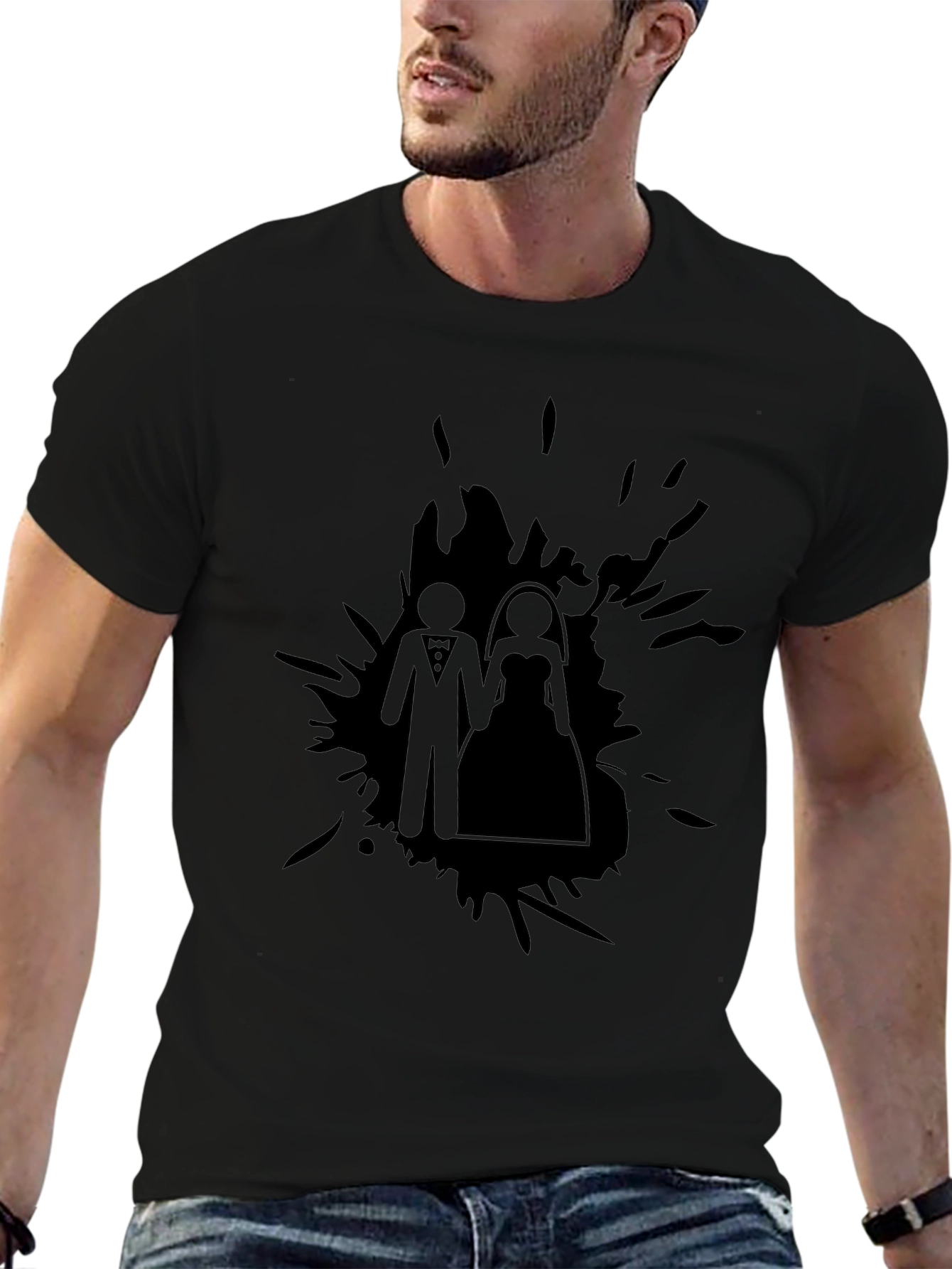 Bride & Groom T-Shirt - Modern Graphic Tee