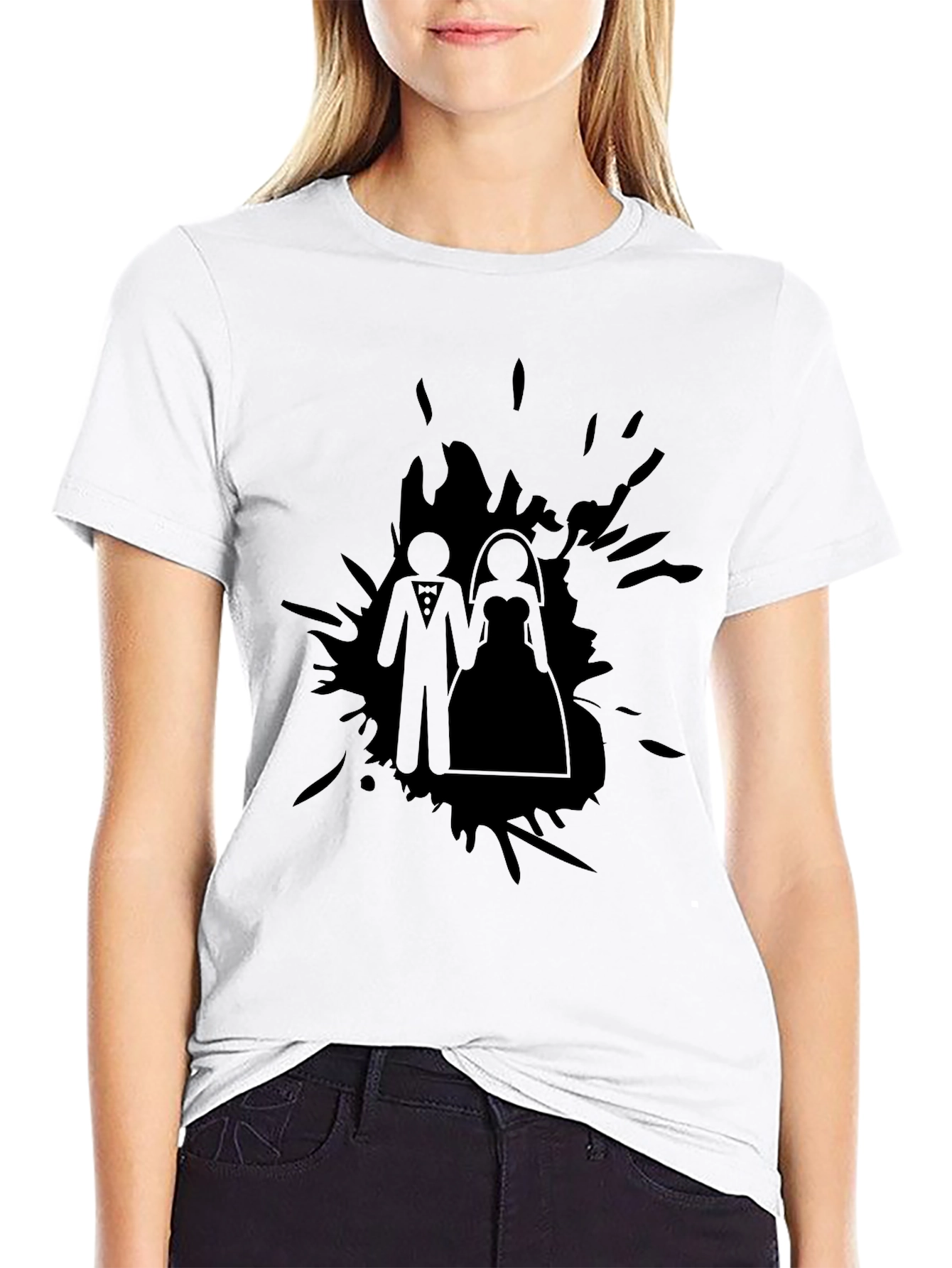 Bride & Groom T-Shirt - Modern Graphic Tee