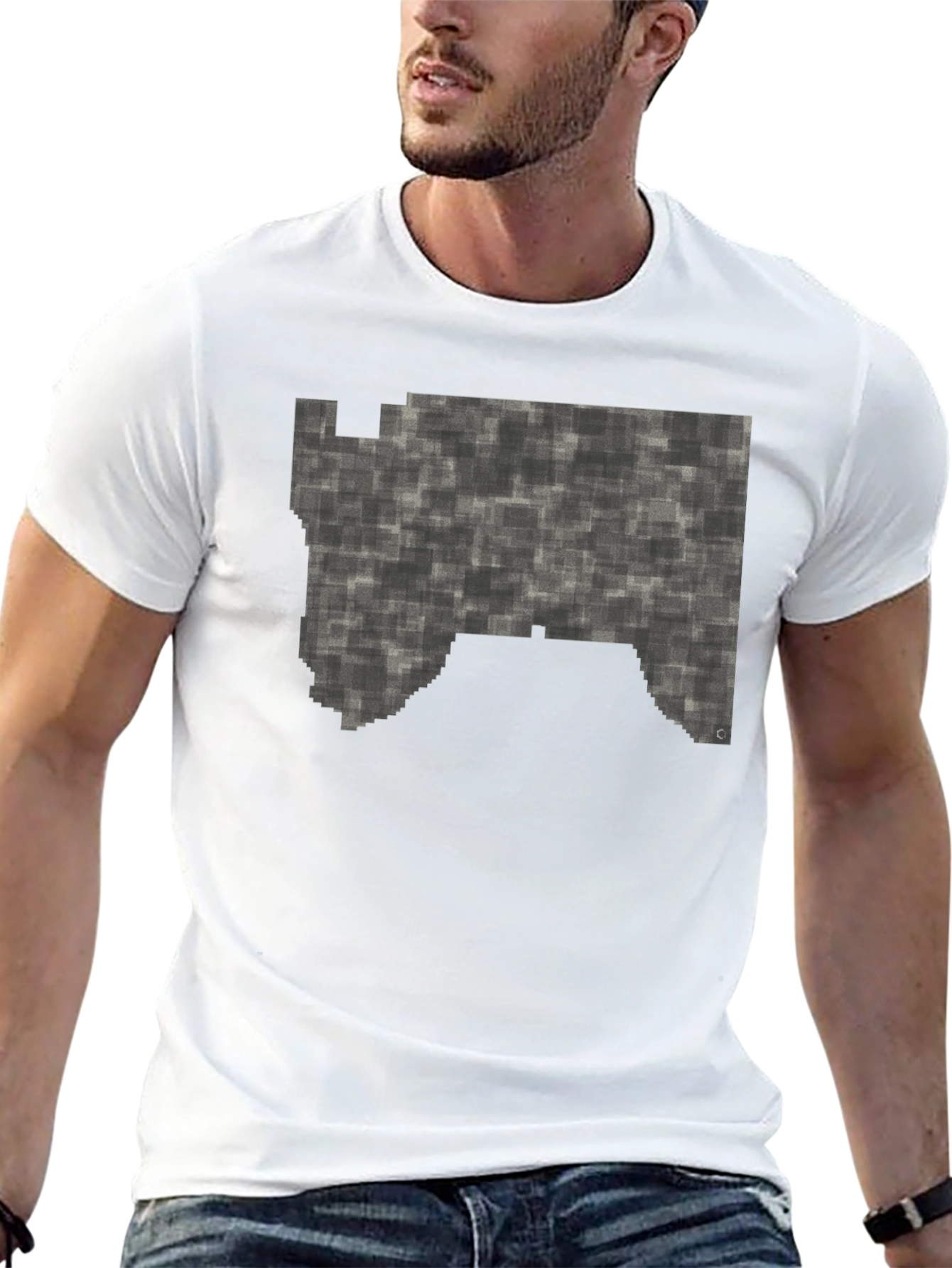 Abstract Pattern Graphic Tee - Mens Black T-Shirt