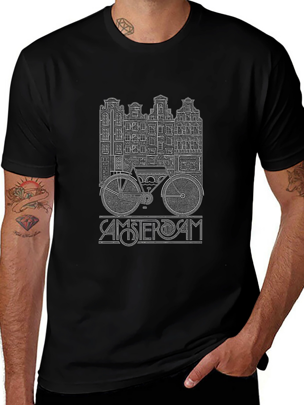 Amsterdam Bike T-Shirt - Unique Travel Design