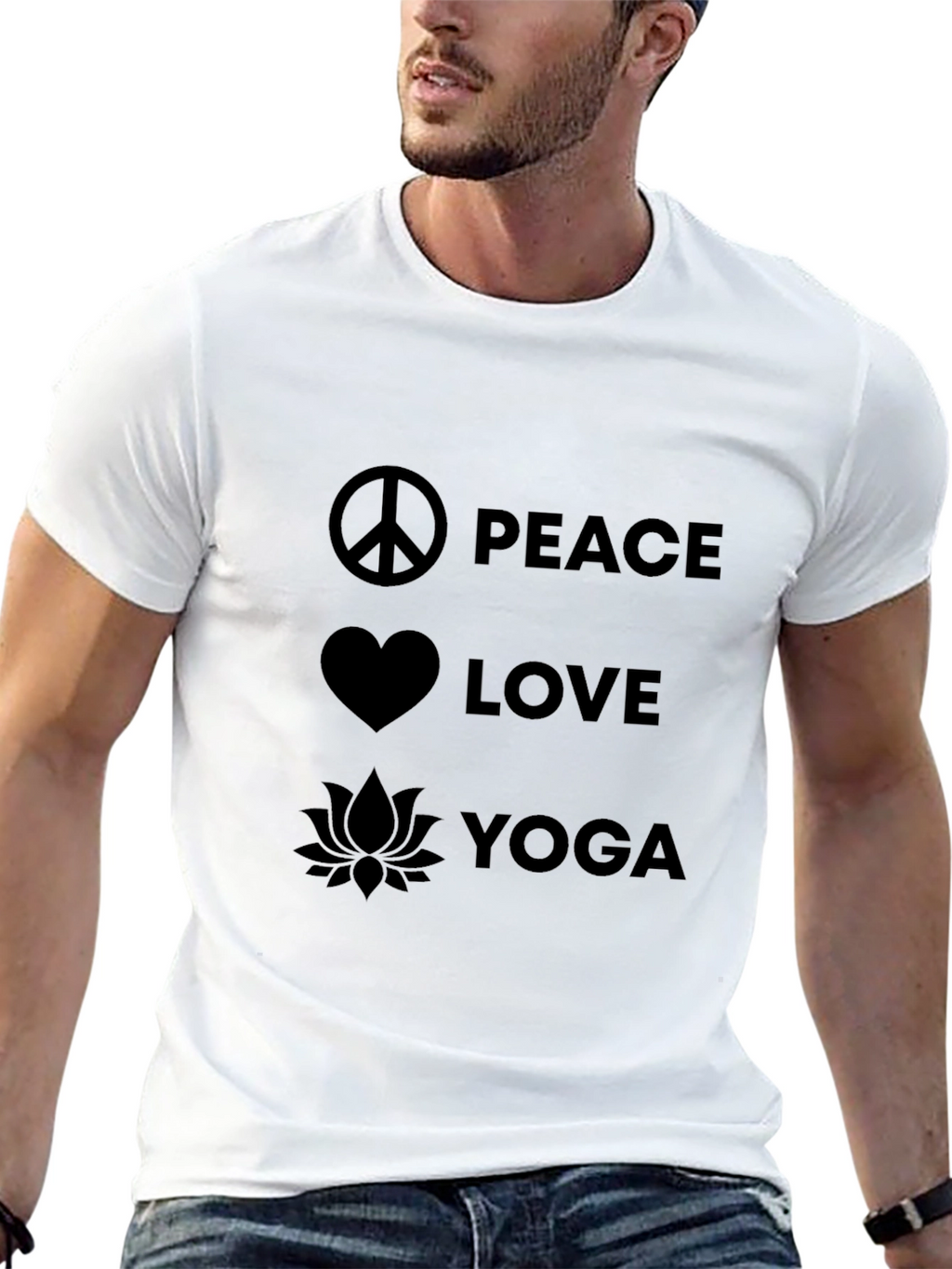 Peace Love Yoga Graphic T-Shirt