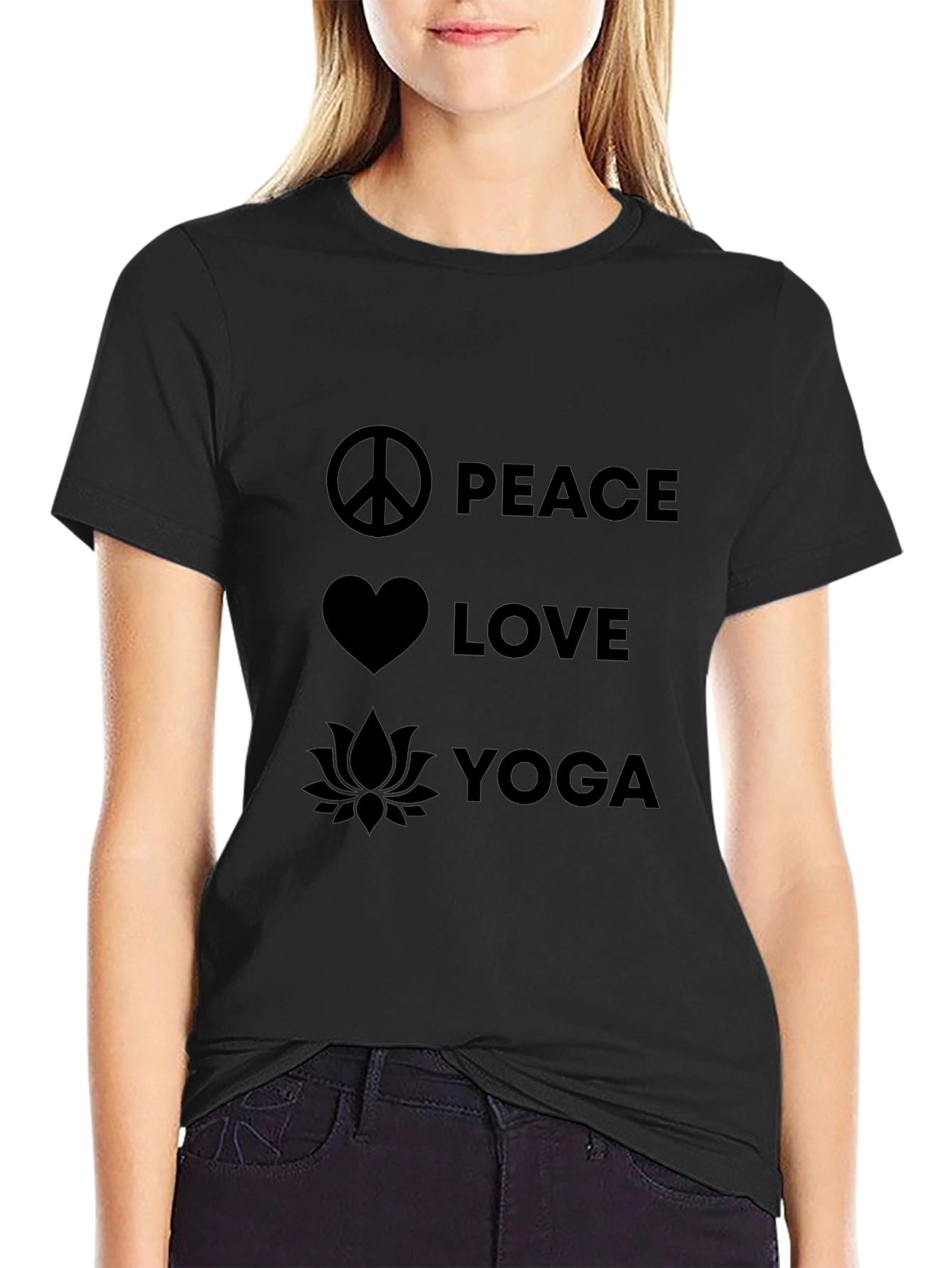 Peace Love Yoga Graphic T-Shirt