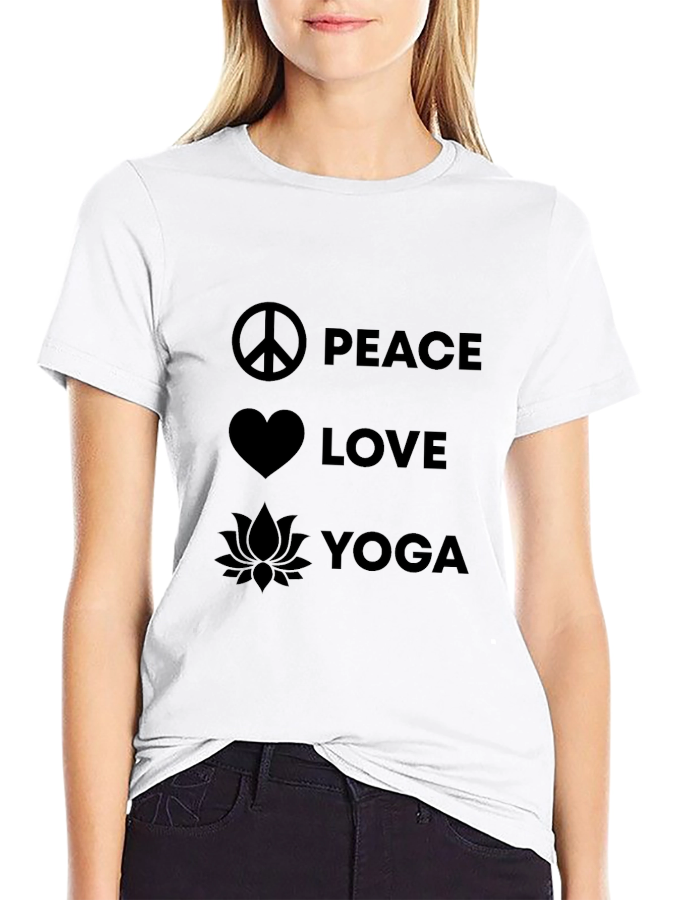 Peace Love Yoga Graphic T-Shirt