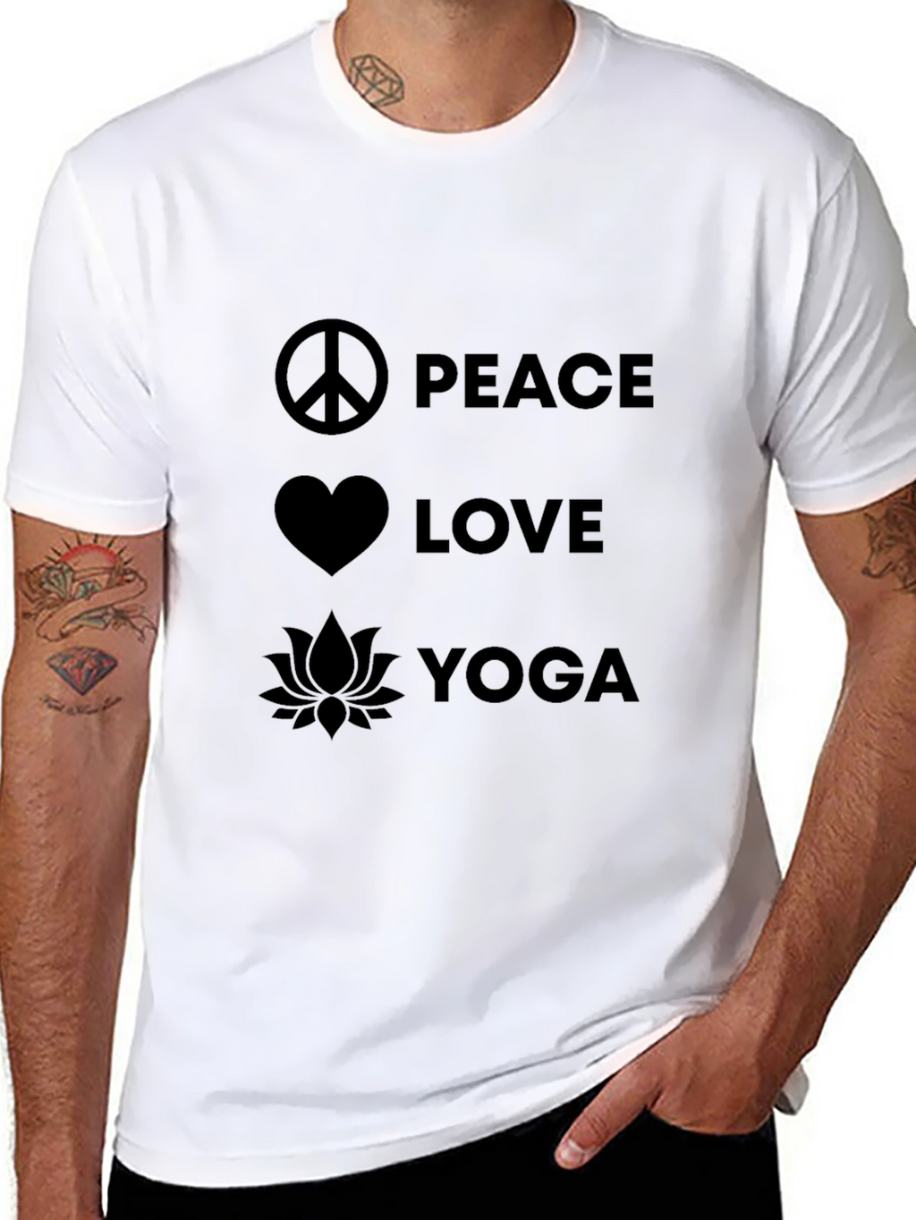 Peace Love Yoga Graphic T-Shirt