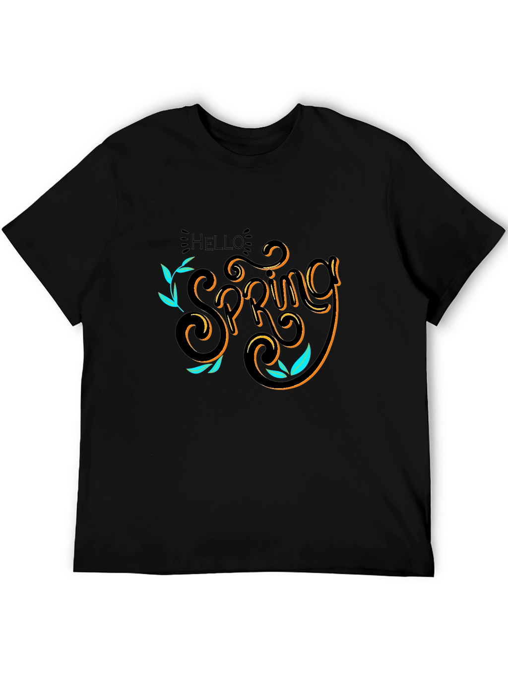 Hello Spring Black T-Shirt Graphic Tee