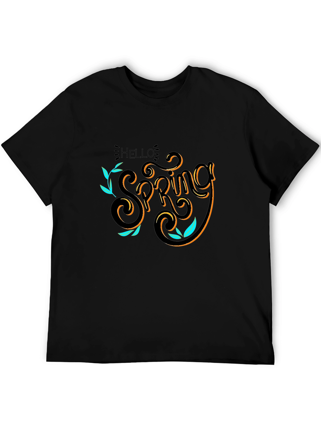 Hello Spring Black T-Shirt Graphic Tee