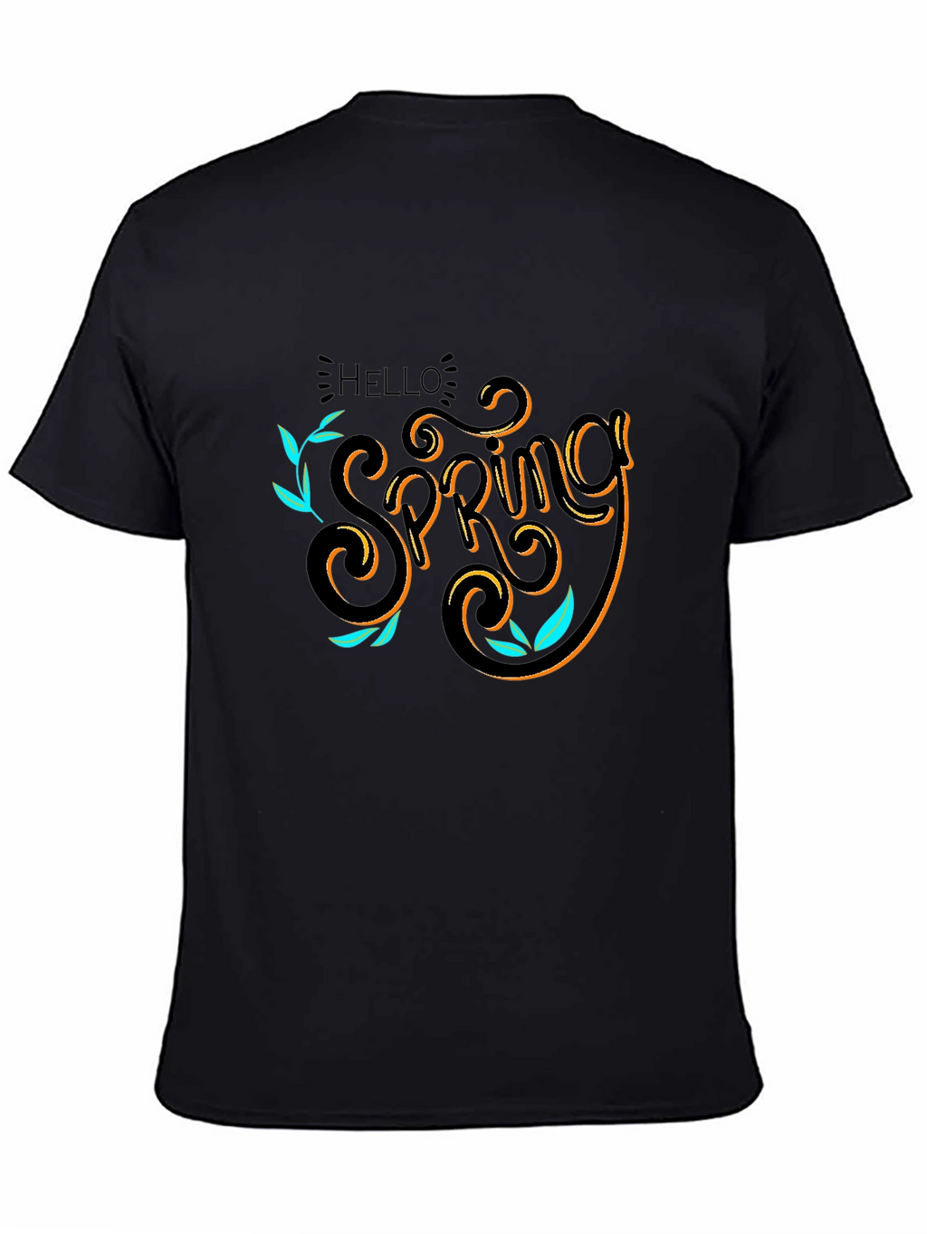 Hello Spring Black T-Shirt Graphic Tee