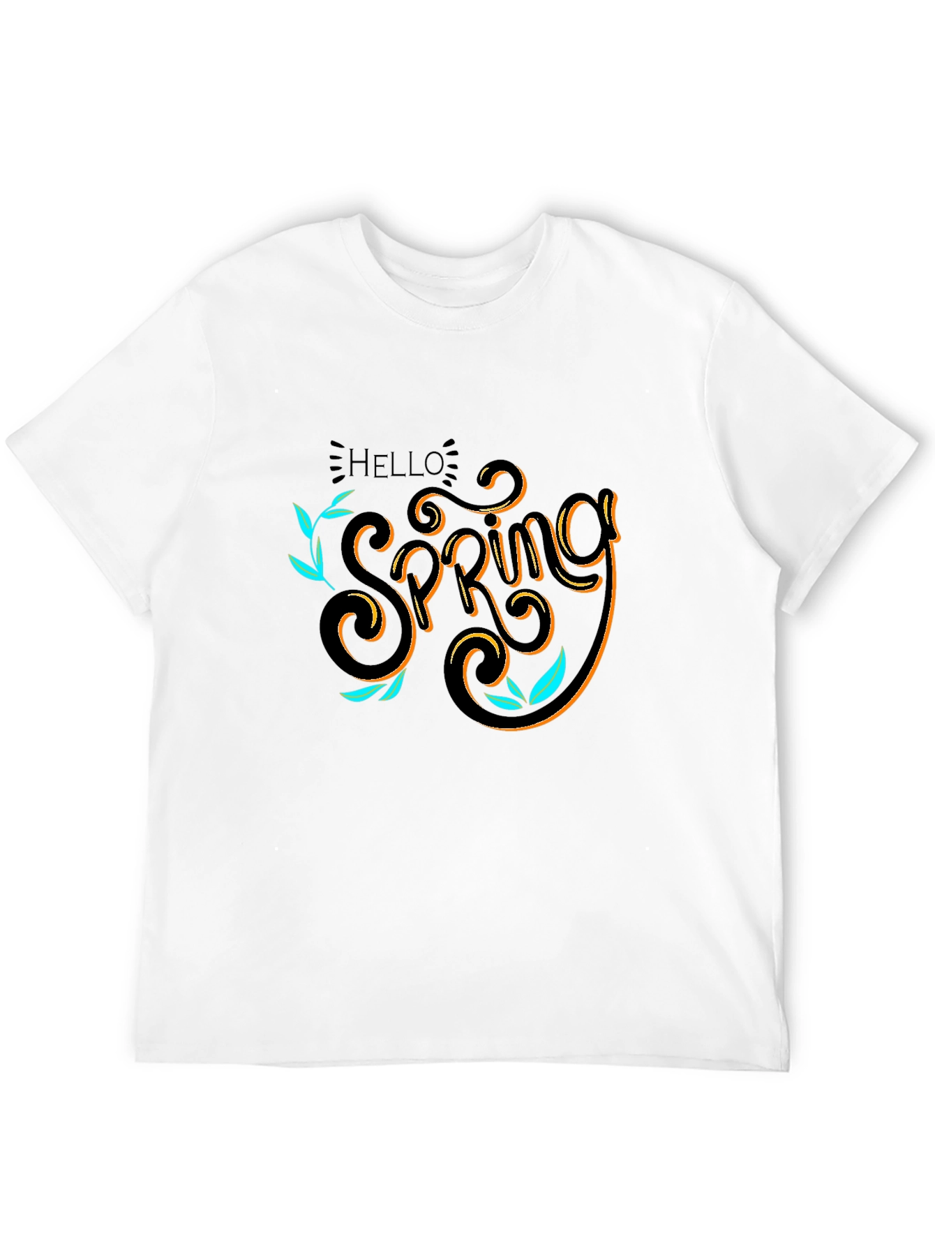 Hello Spring Black T-Shirt Graphic Tee