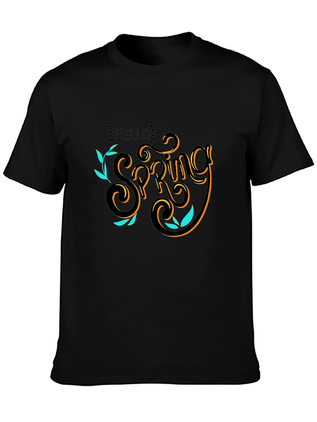 Hello Spring Black T-Shirt Graphic Tee