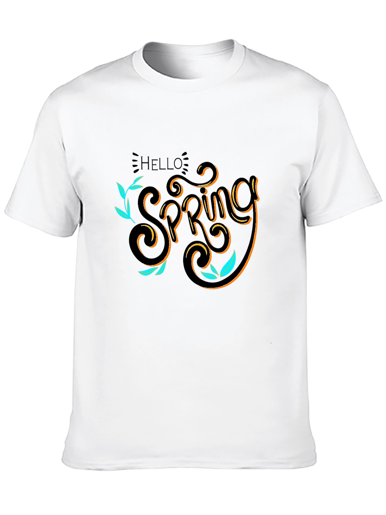 Hello Spring Black T-Shirt Graphic Tee