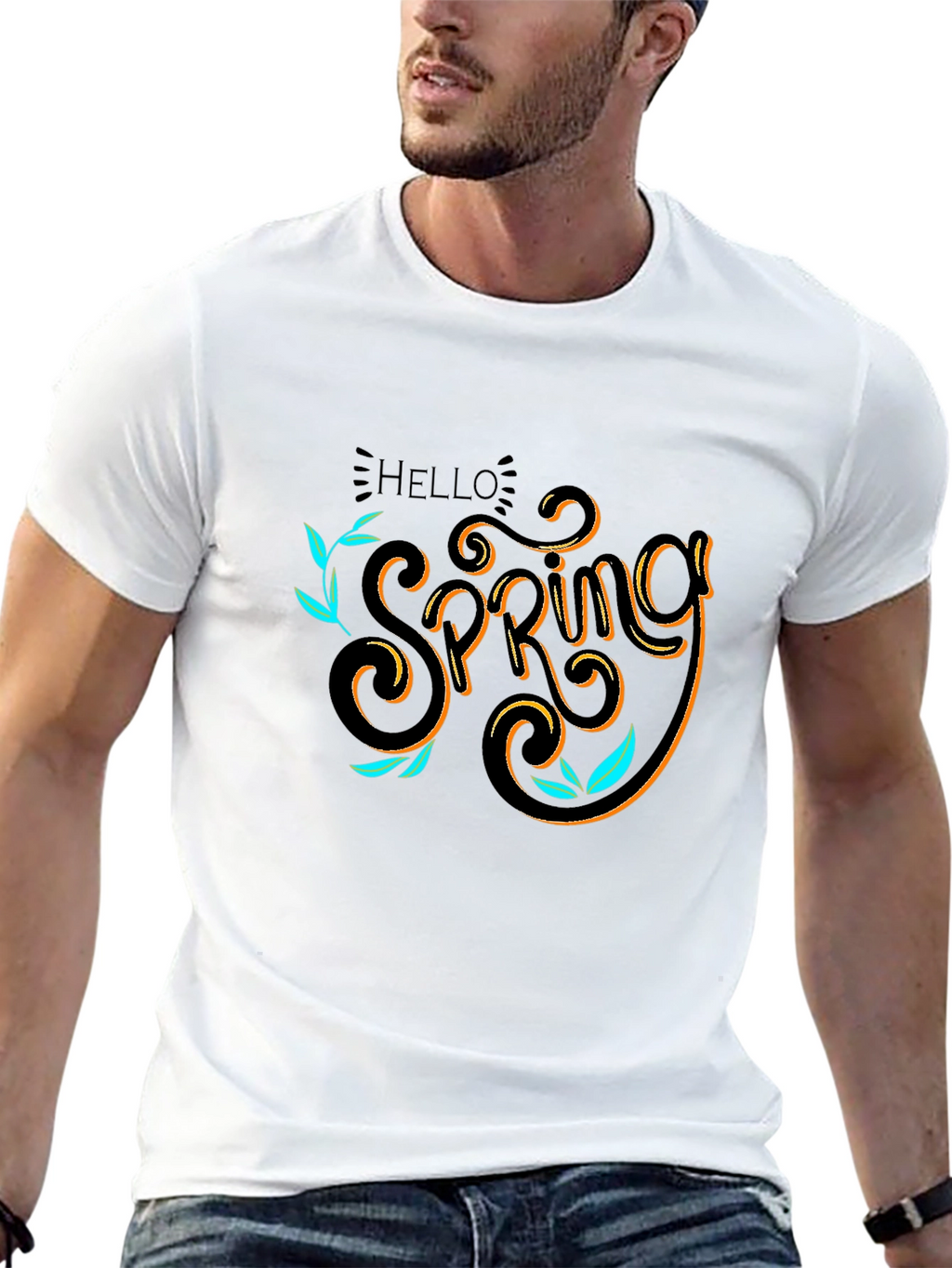 Hello Spring Black T-Shirt Graphic Tee