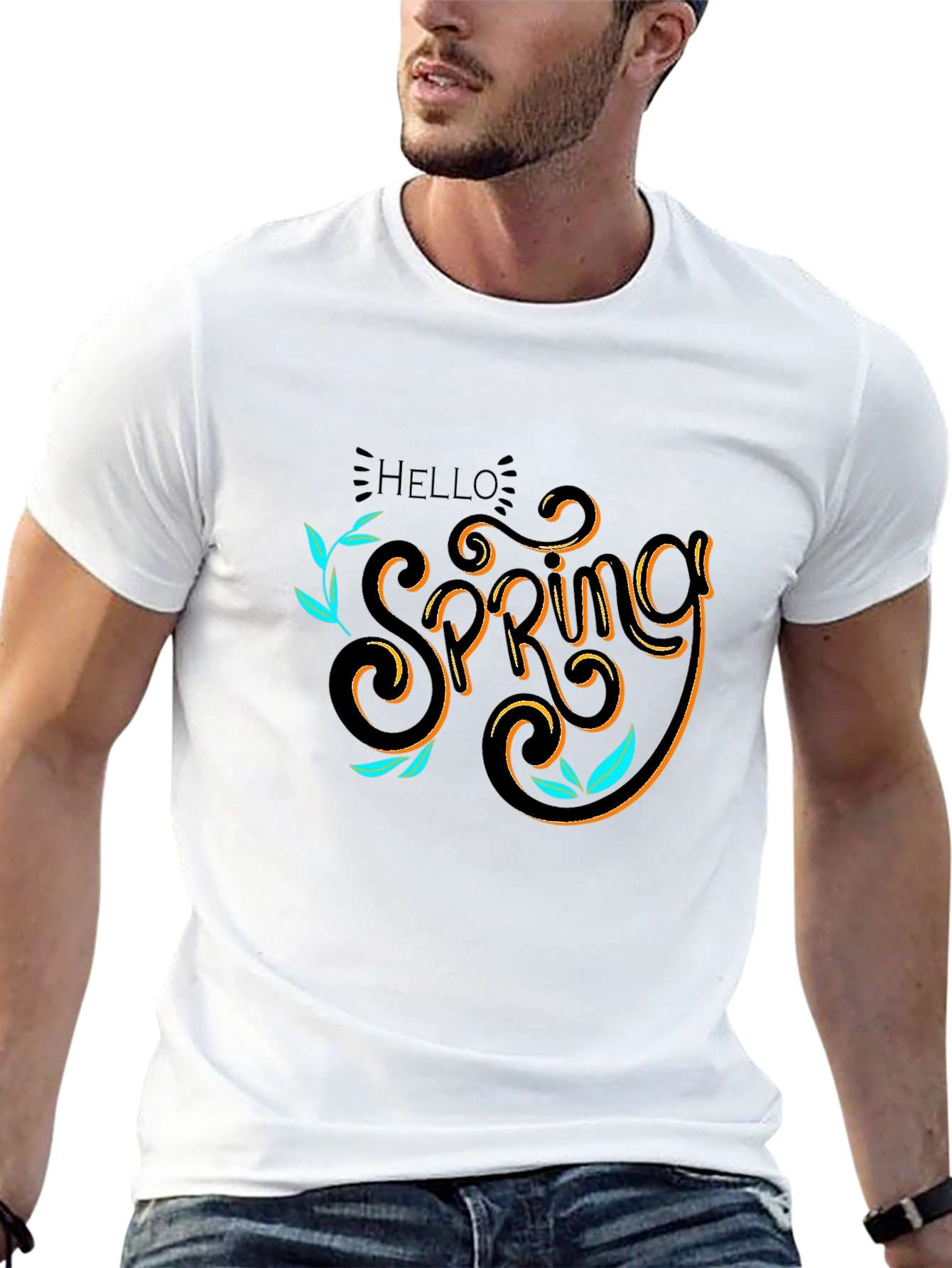 Hello Spring Black T-Shirt Graphic Tee