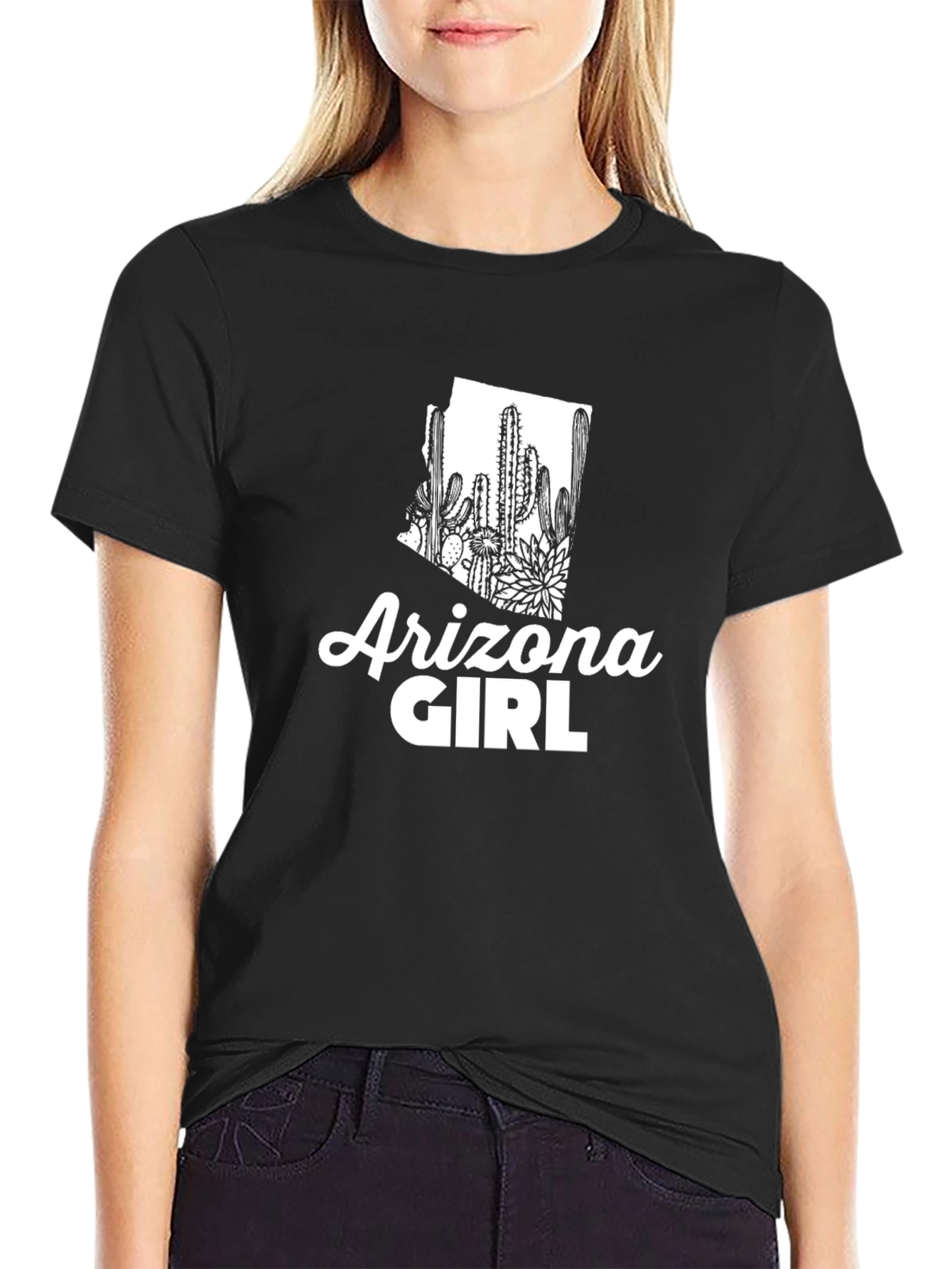 Arizona Girl Cactus State Pride Graphic T-Shirt