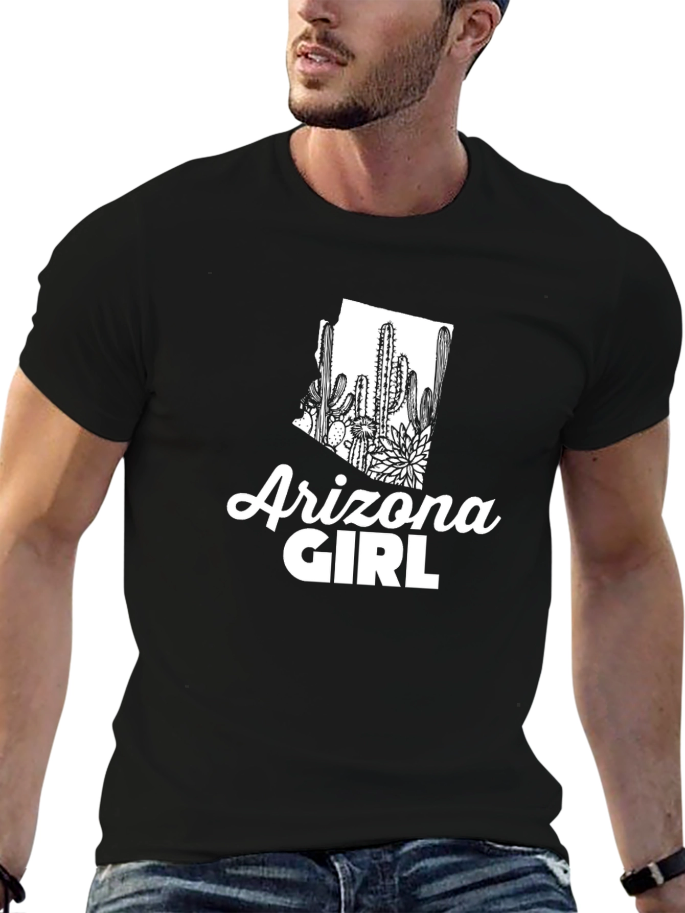 Arizona Girl Cactus State Pride Graphic T-Shirt