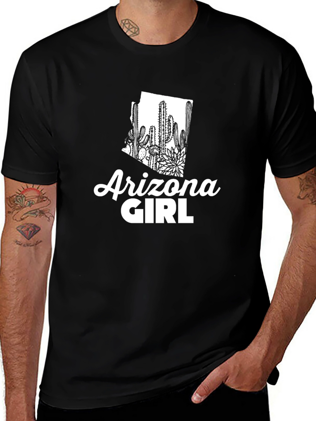 Arizona Girl Cactus State Pride Graphic T-Shirt