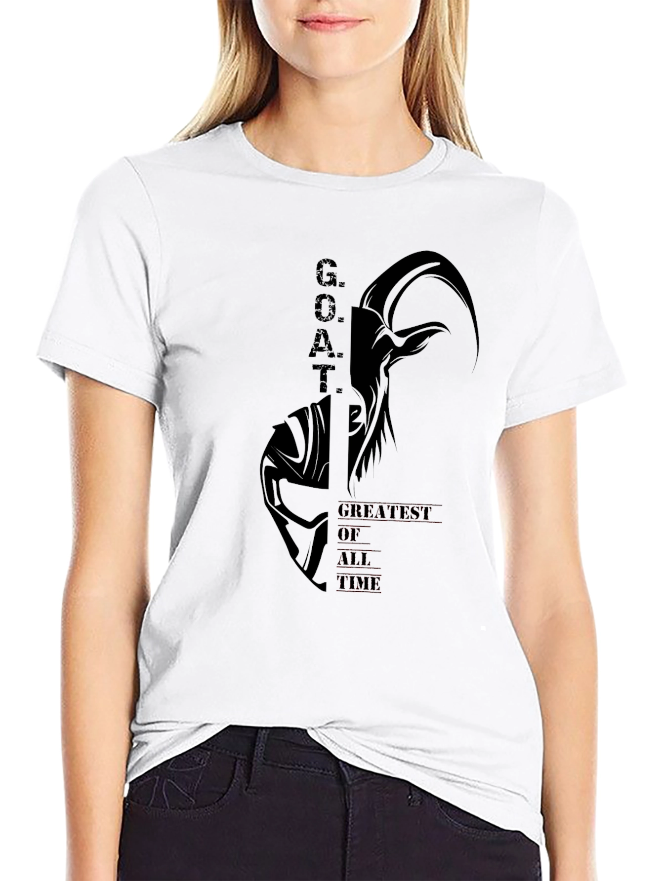 GOAT Greatest of All Time Black Graphic Tee