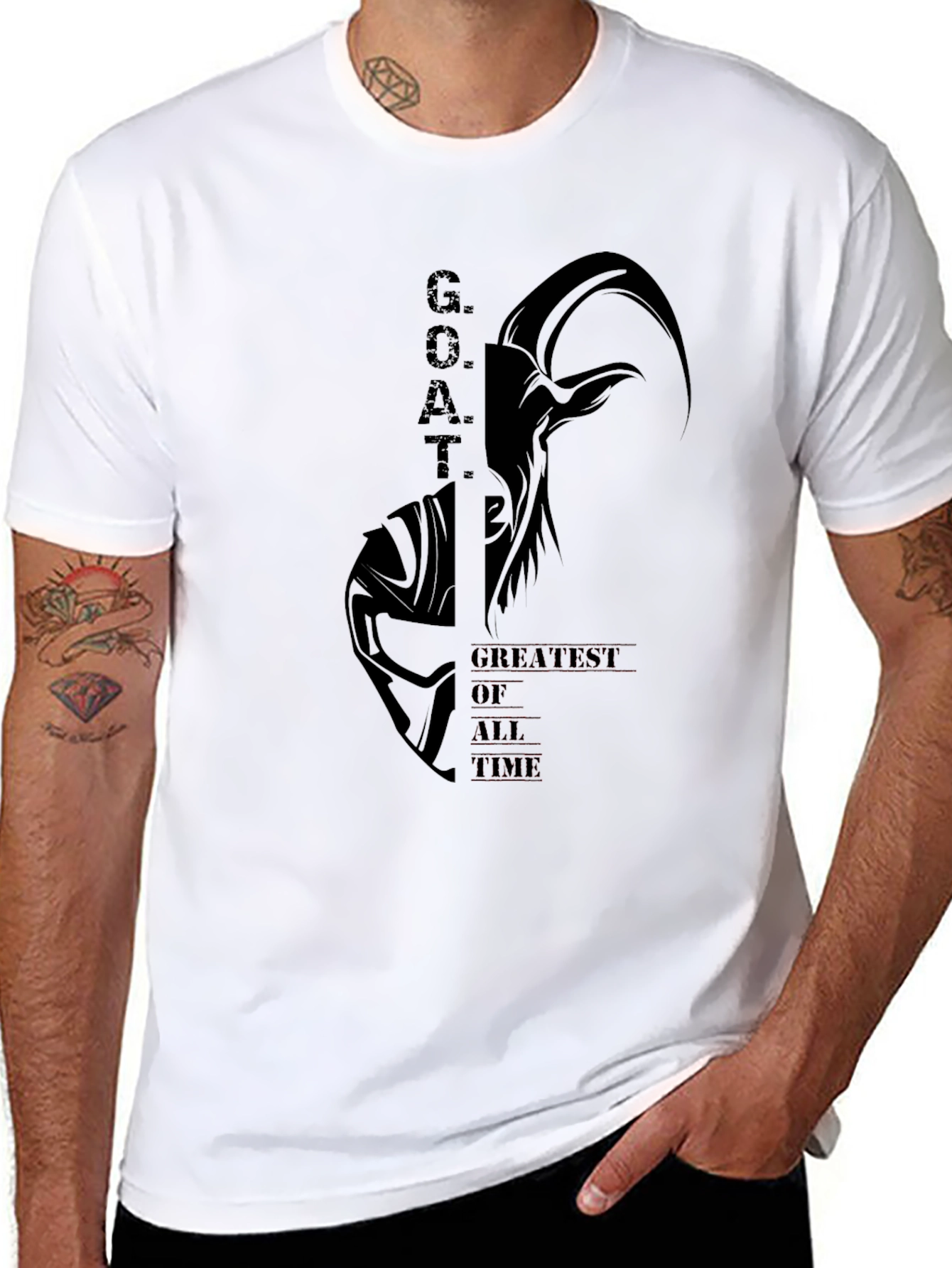 GOAT Greatest of All Time Black Graphic Tee