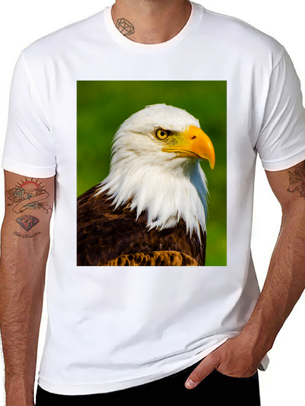 Bald Eagle Graphic Print Tee - Patriotic Style