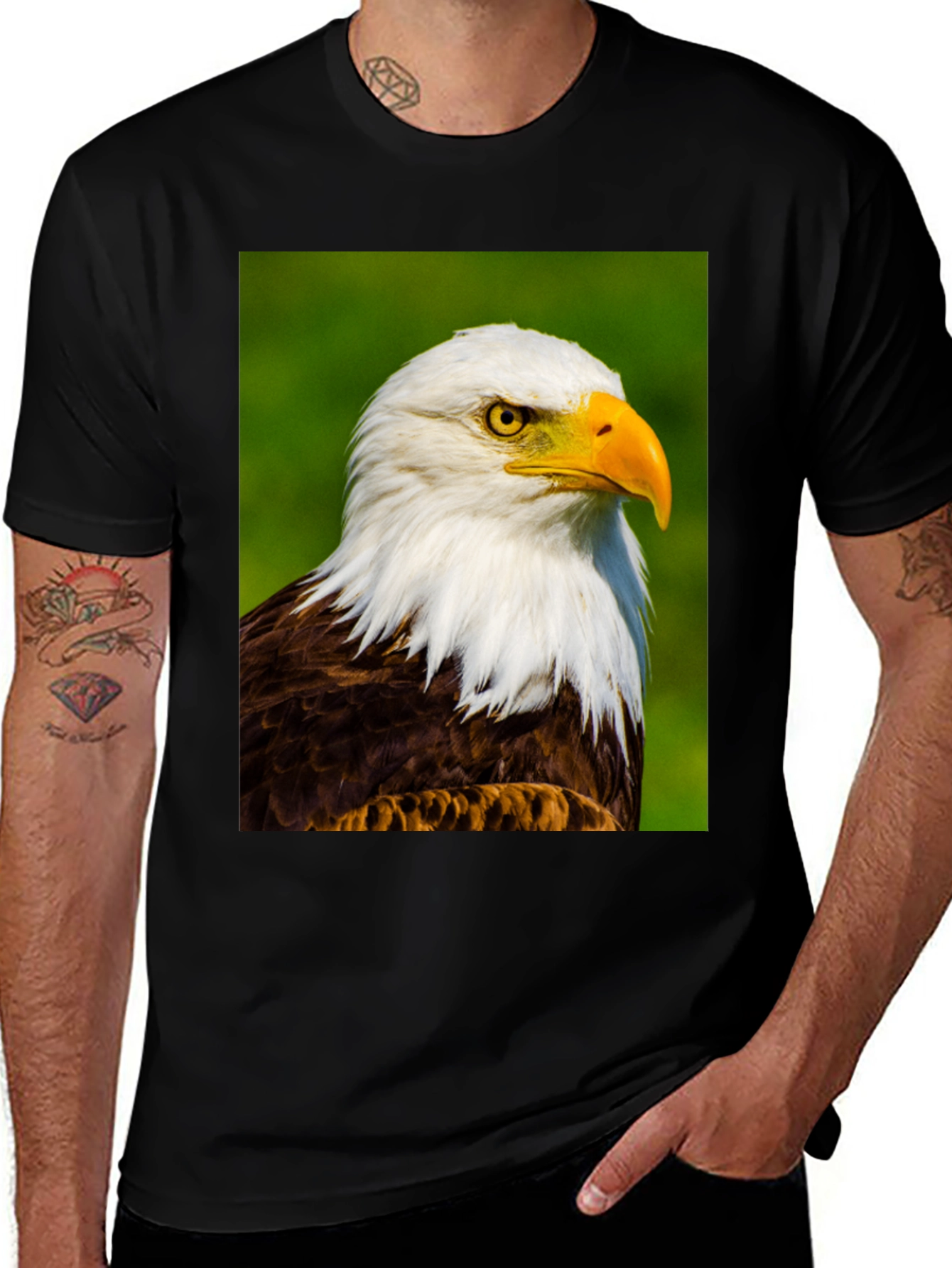 Bald Eagle Graphic Print Tee - Patriotic Style
