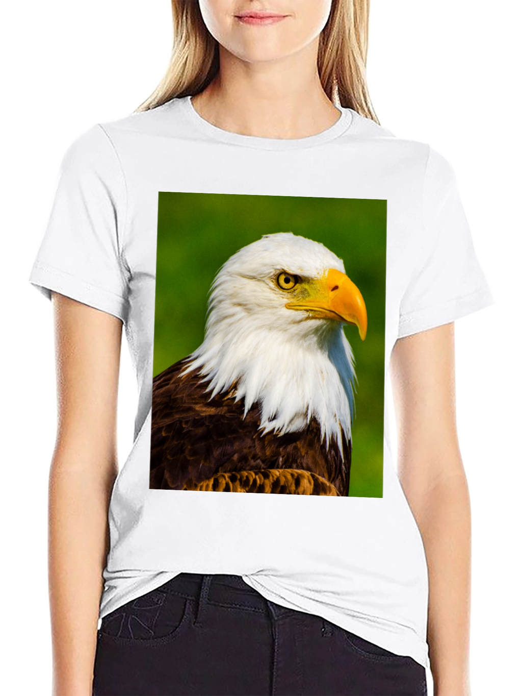 Bald Eagle Graphic Print Tee - Patriotic Style