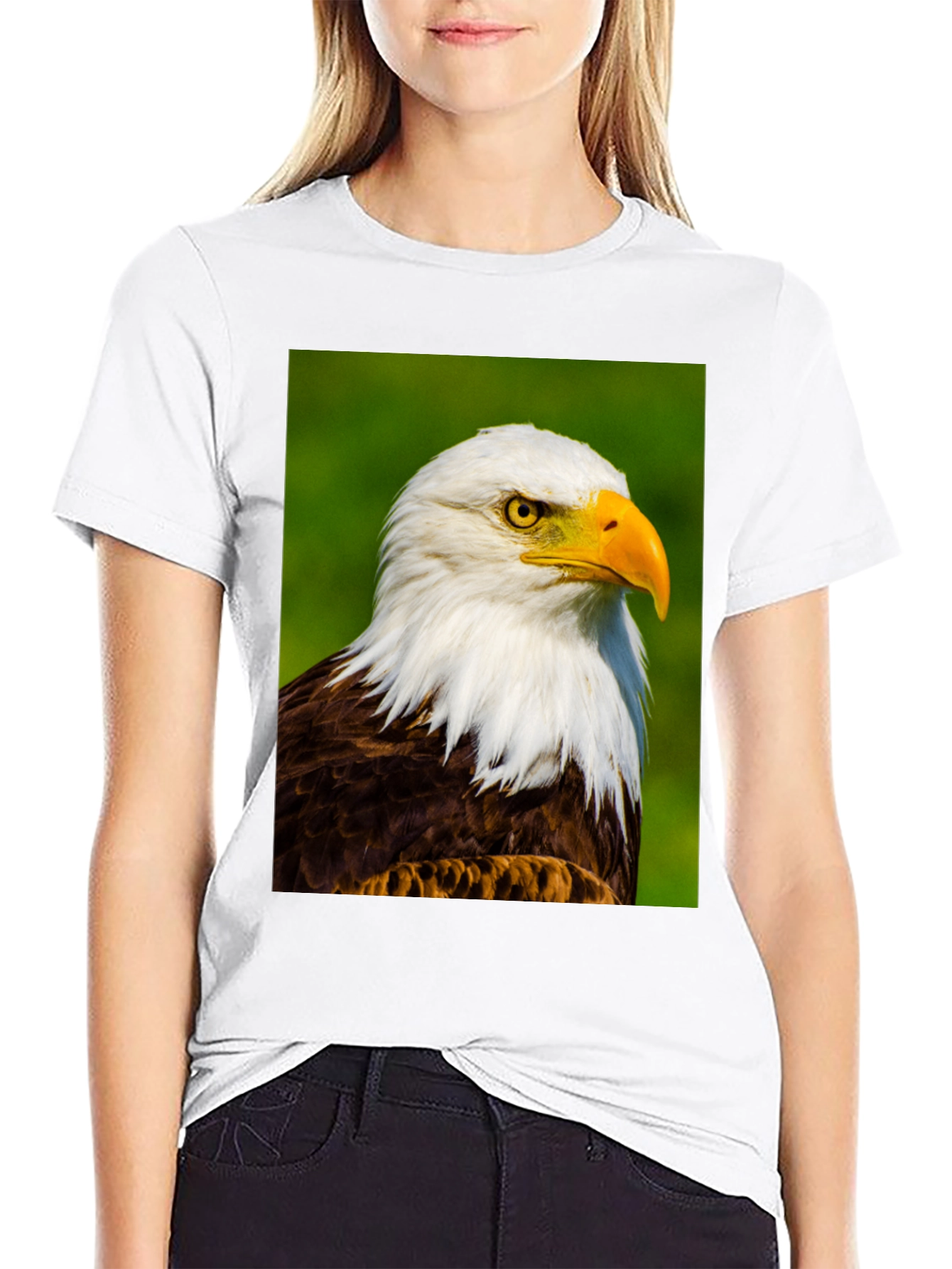 Bald Eagle Graphic Print Tee - Patriotic Style