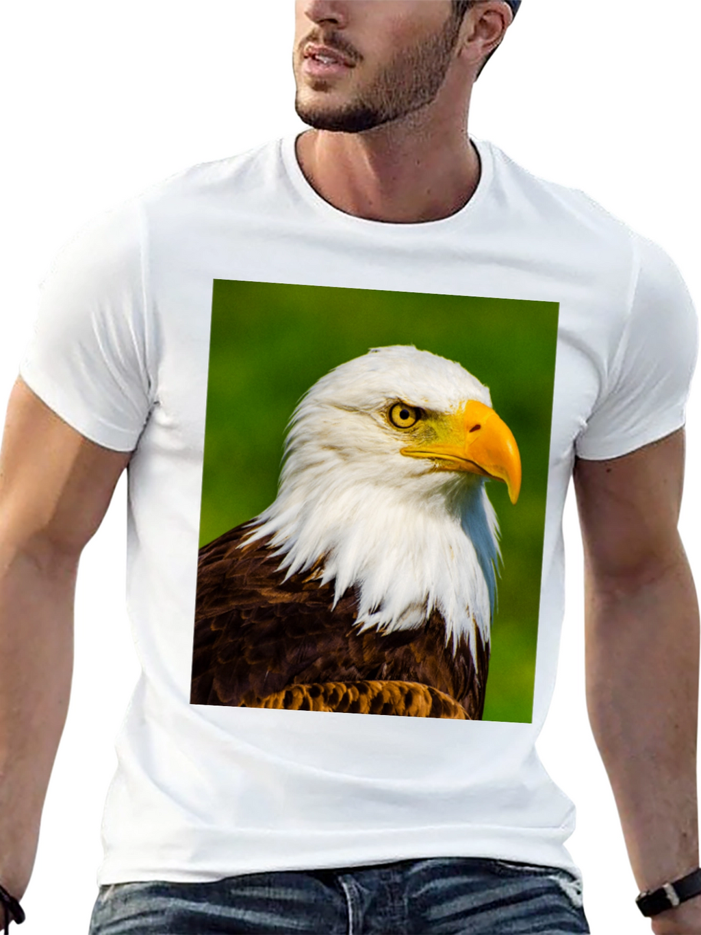 Bald Eagle Graphic Print Tee - Patriotic Style