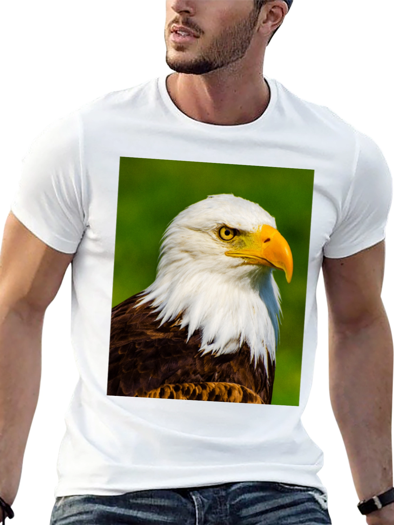Bald Eagle Graphic Print Tee - Patriotic Style