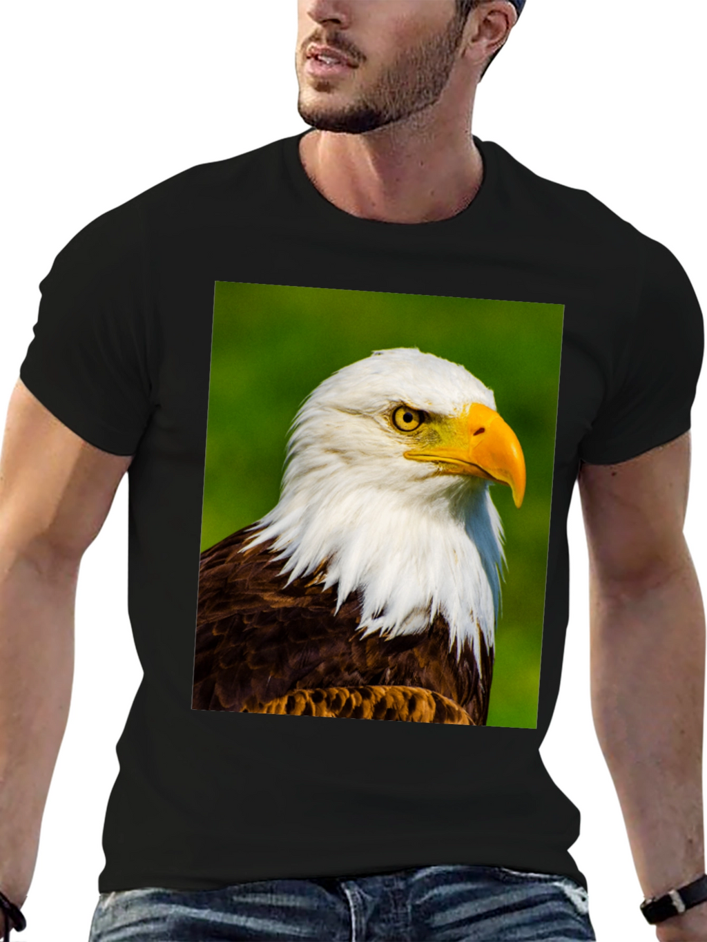 Bald Eagle Graphic Print Tee - Patriotic Style