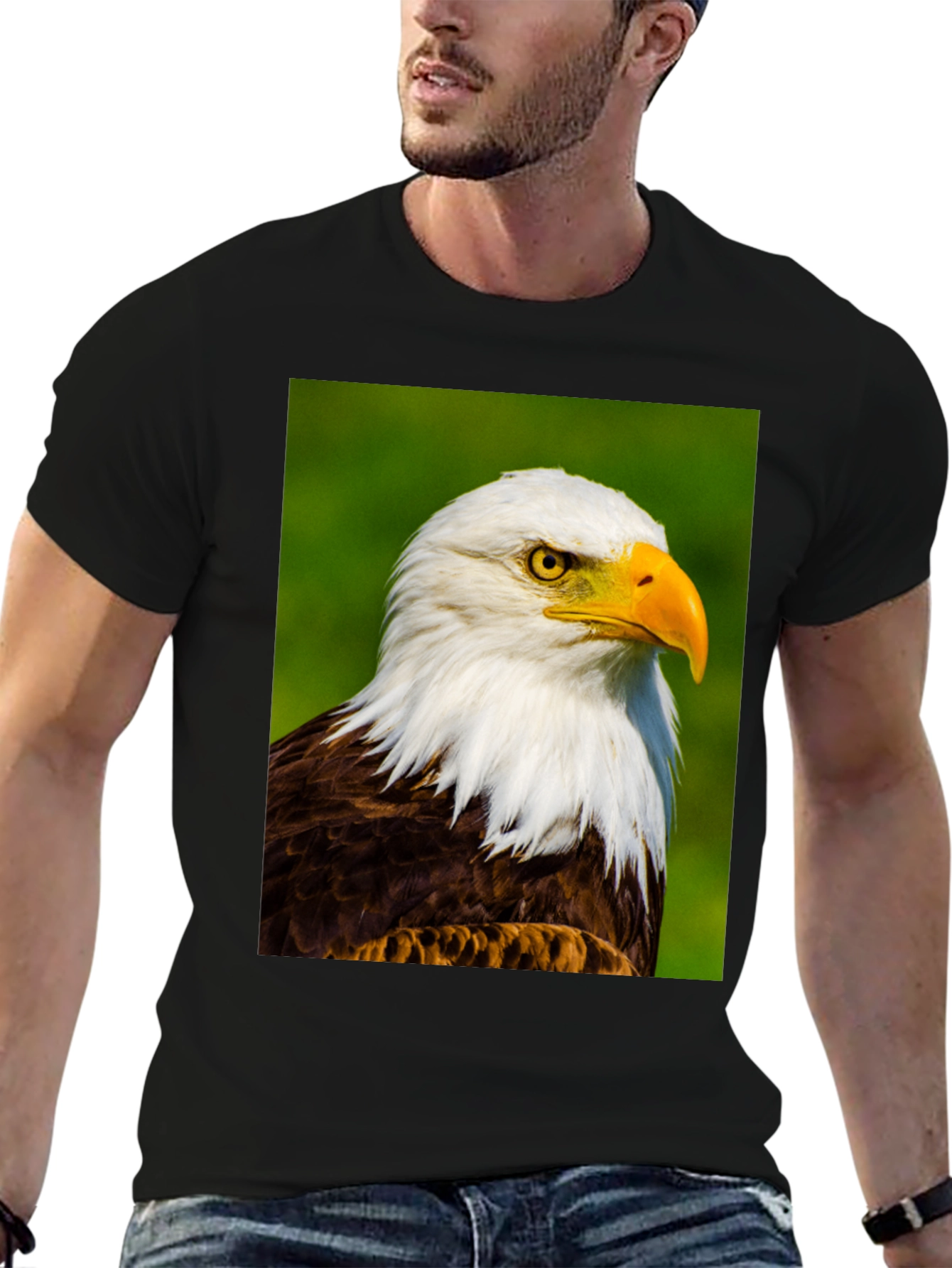 Bald Eagle Graphic Print Tee - Patriotic Style