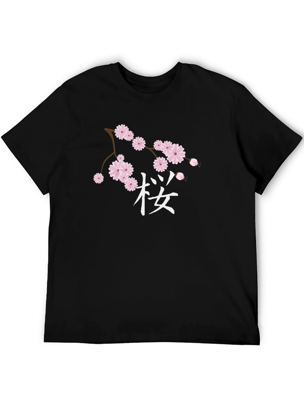 Cherry Blossom Graphic Black T-Shirt