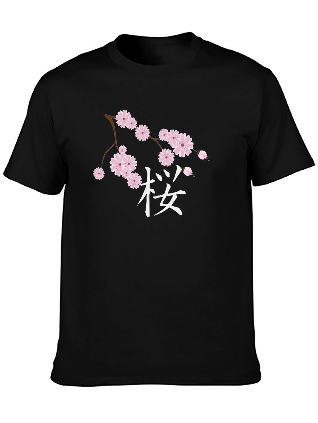 Cherry Blossom Graphic Black T-Shirt