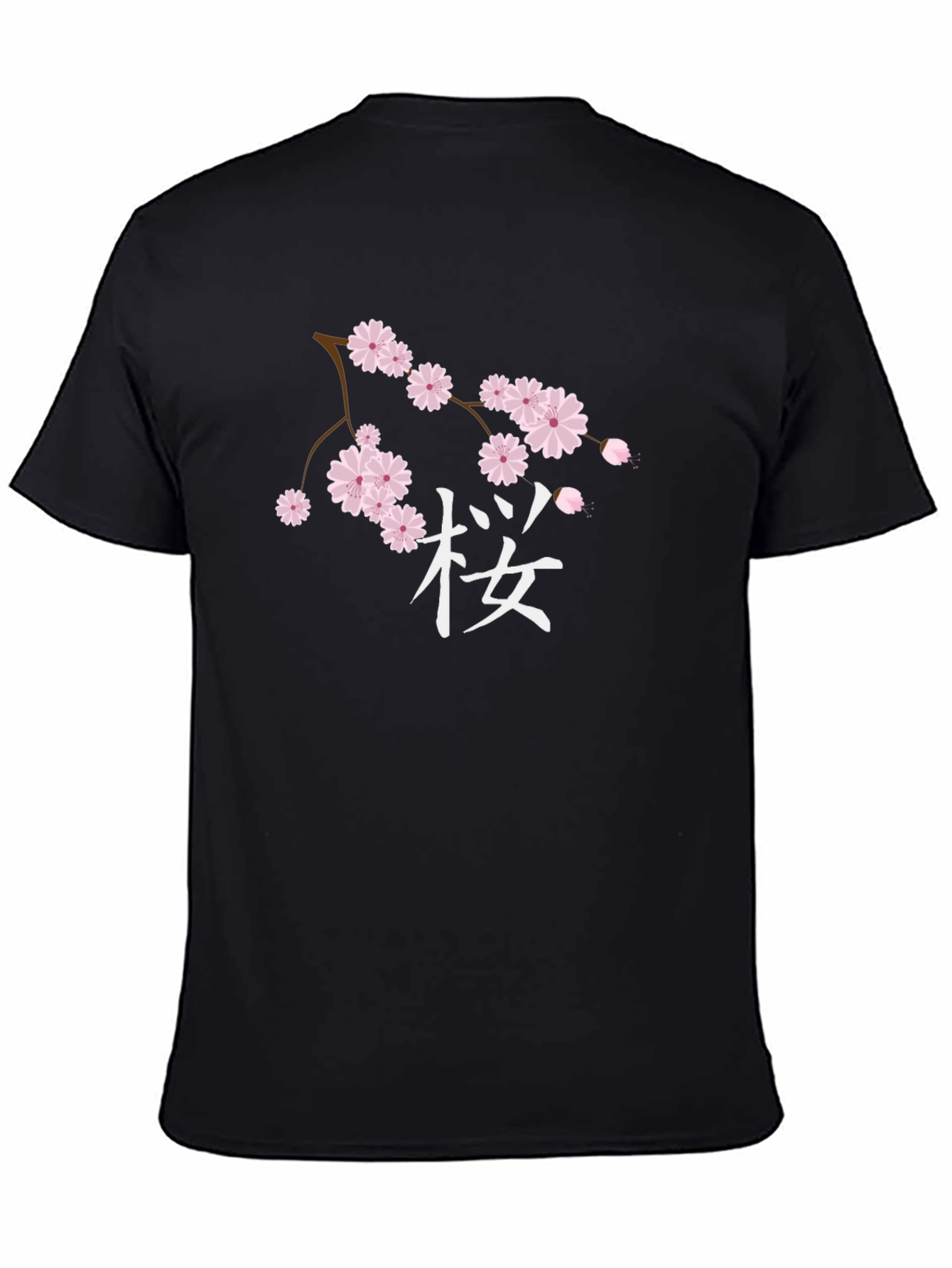 Cherry Blossom Graphic Black T-Shirt