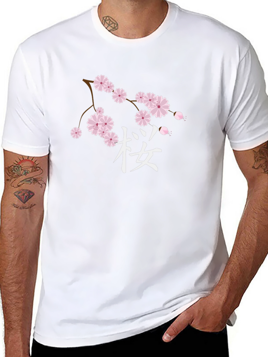 Cherry Blossom Graphic Black T-Shirt
