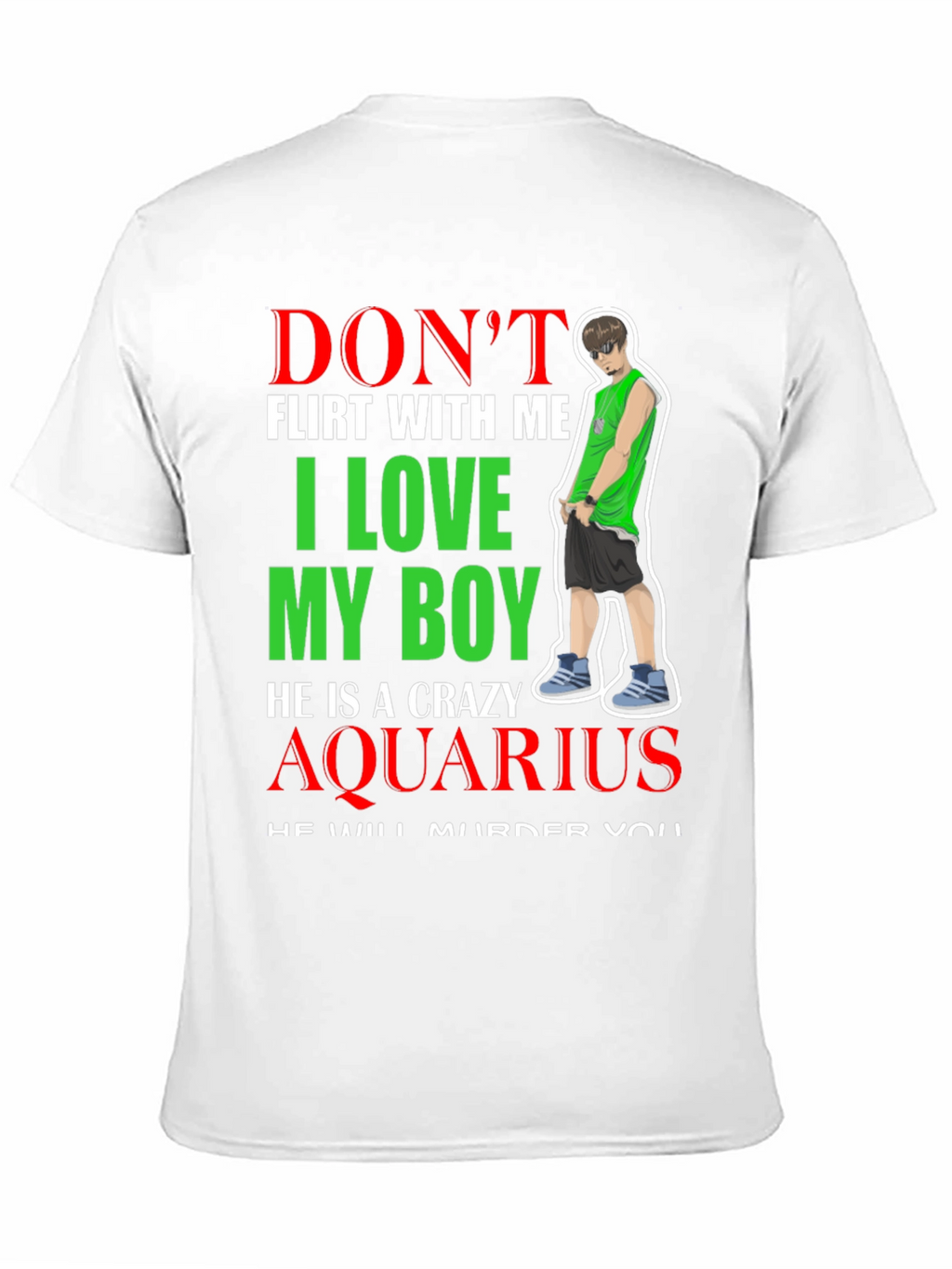 Dont Flirt Crazy Aquarius Boy Graphic Tee