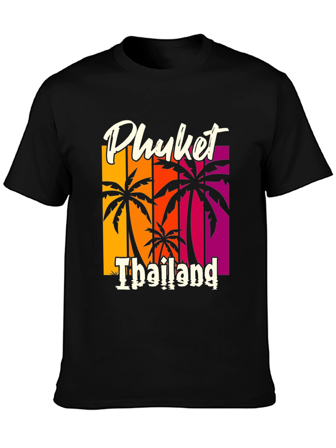 Phuket Thailand Palm Tree Graphic Tee - Vacation Style