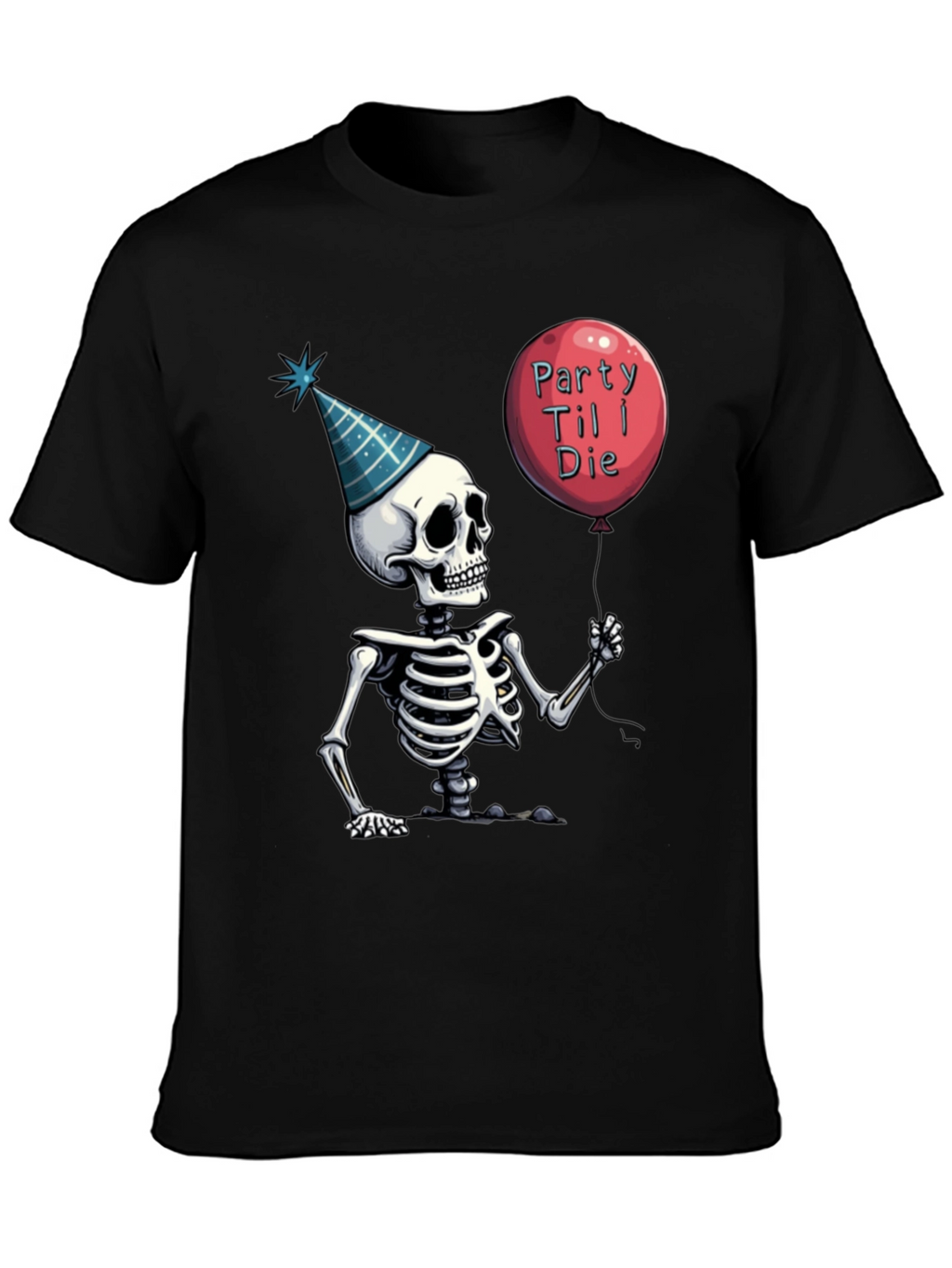Party Til I Die Skeleton Graphic Tee