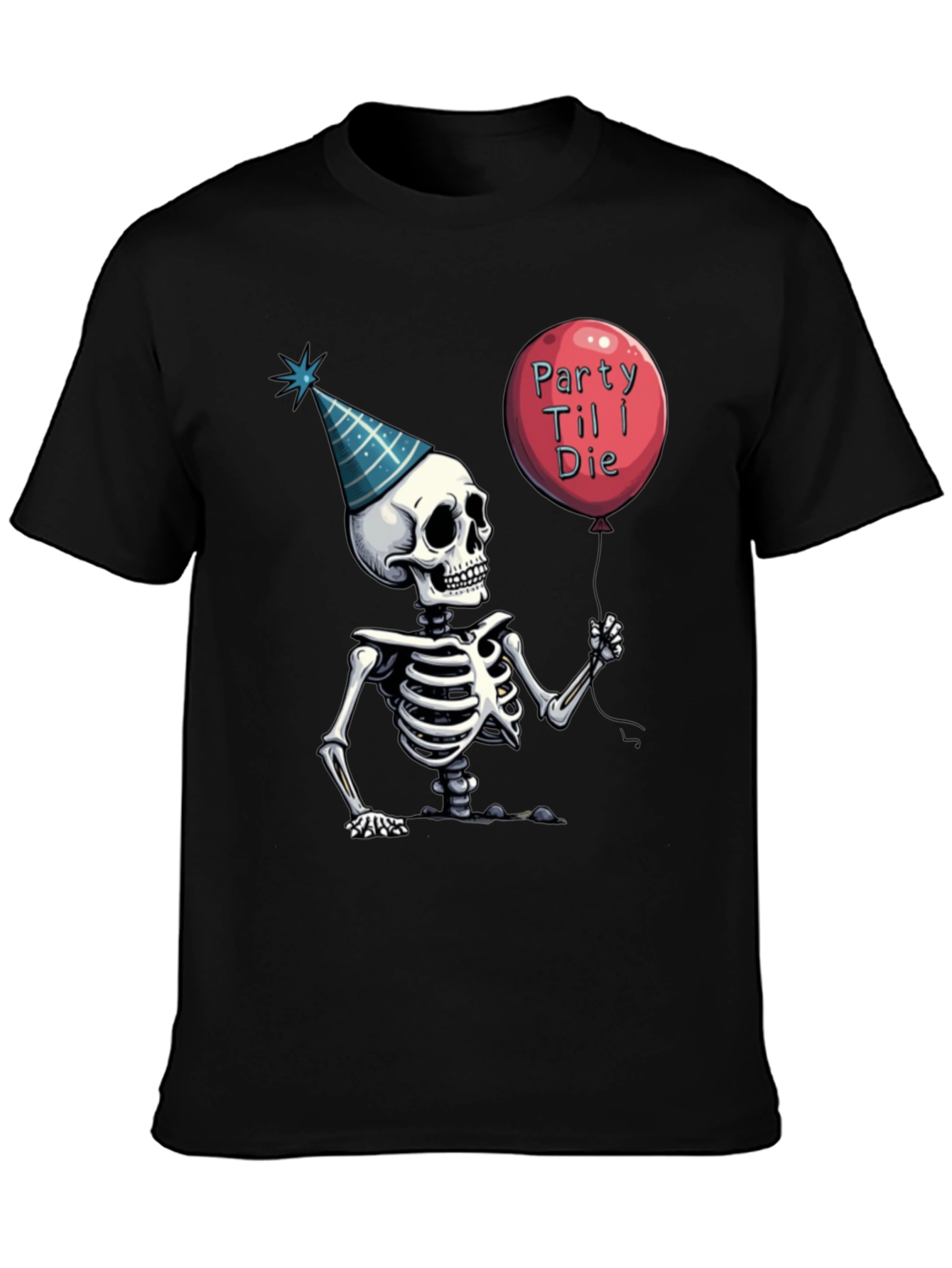 Party Til I Die Skeleton Graphic Tee