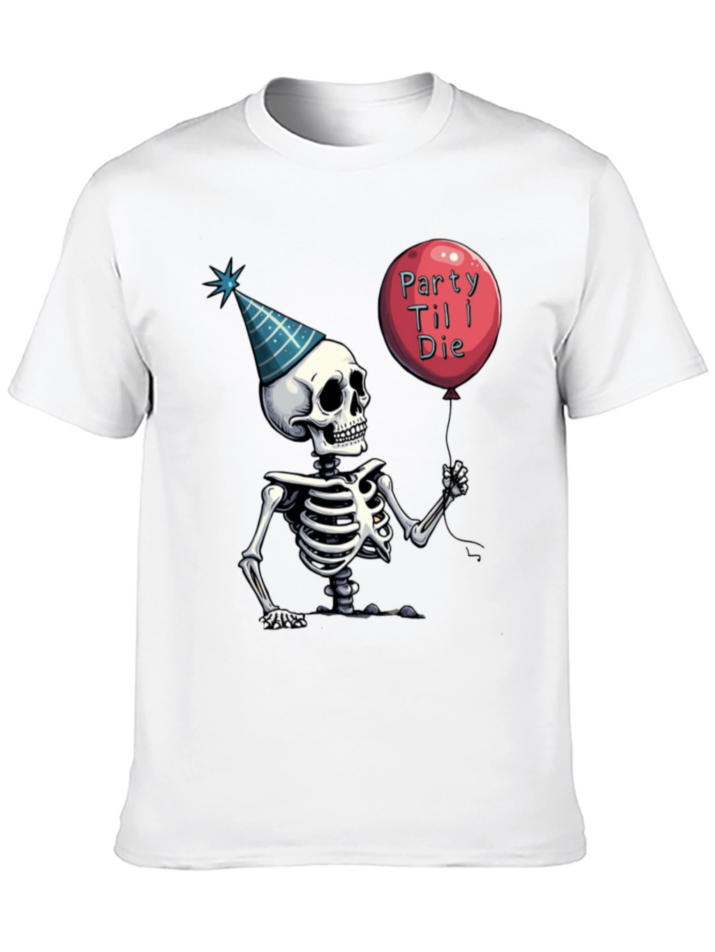 Party Til I Die Skeleton Graphic Tee