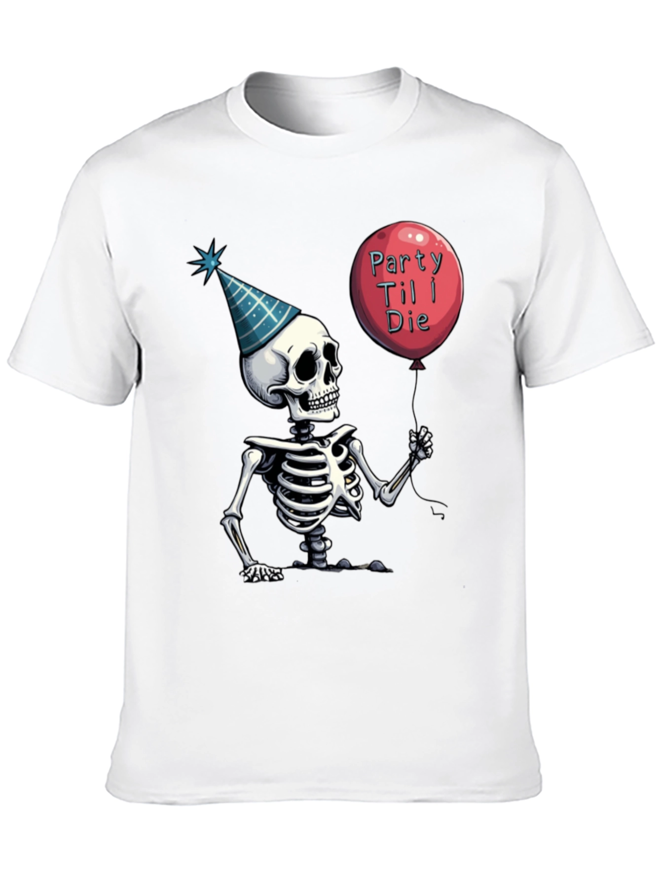 Party Til I Die Skeleton Graphic Tee
