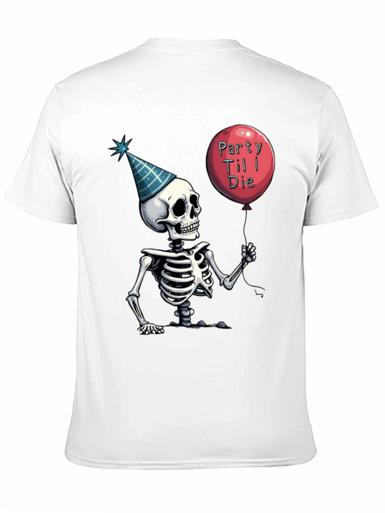 Party Til I Die Skeleton Graphic Tee